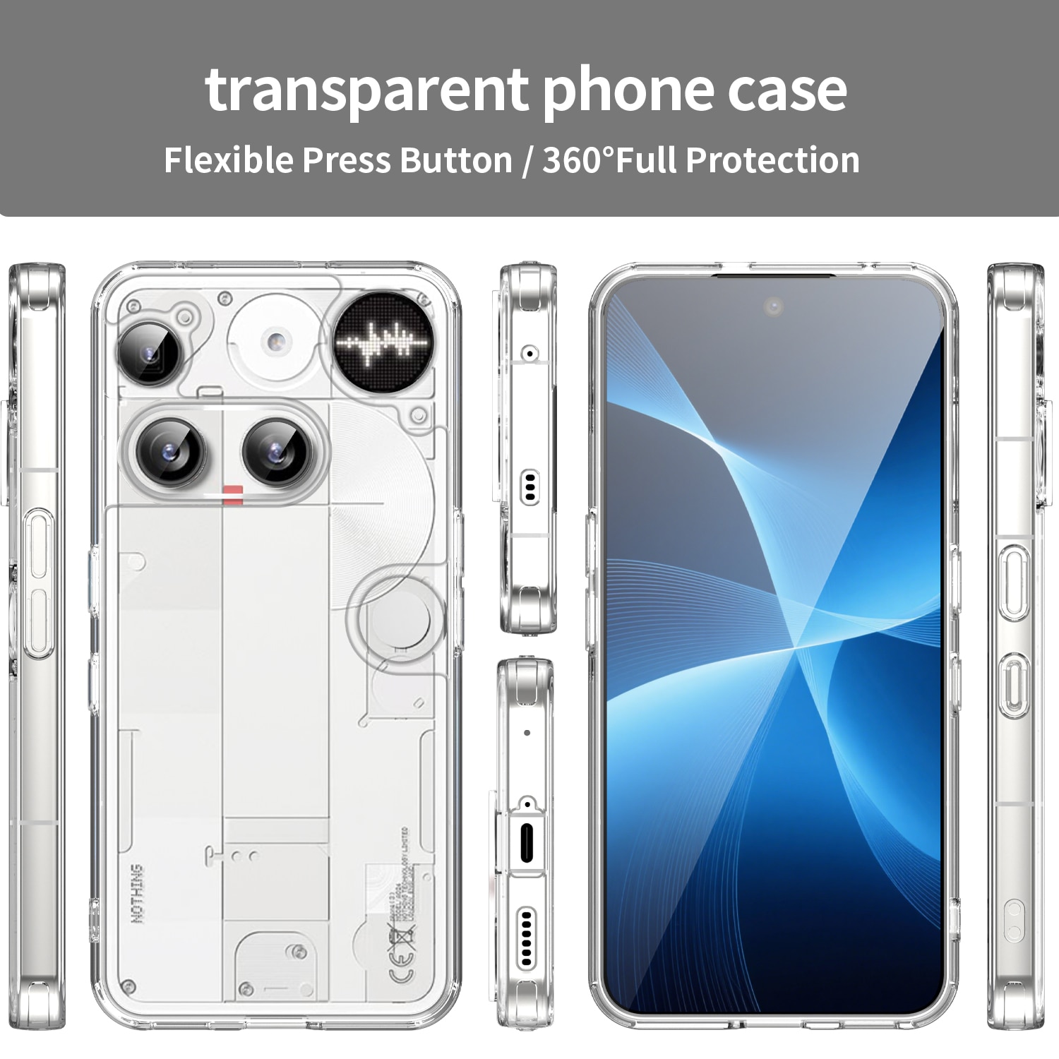 Hybridcover Nothing Phone 3 Gennemsigtig
