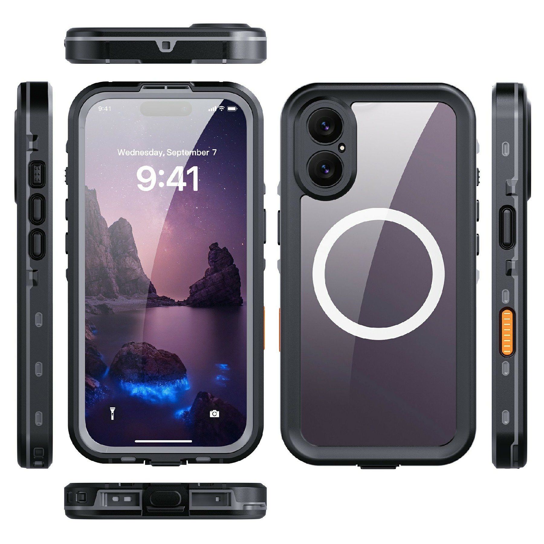 Vandtæt Cover iPhone 17 gennemsigtig