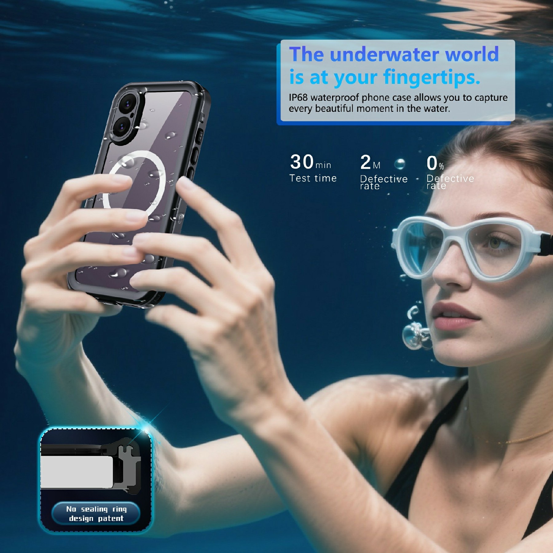 Vandtæt Cover iPhone 17 gennemsigtig