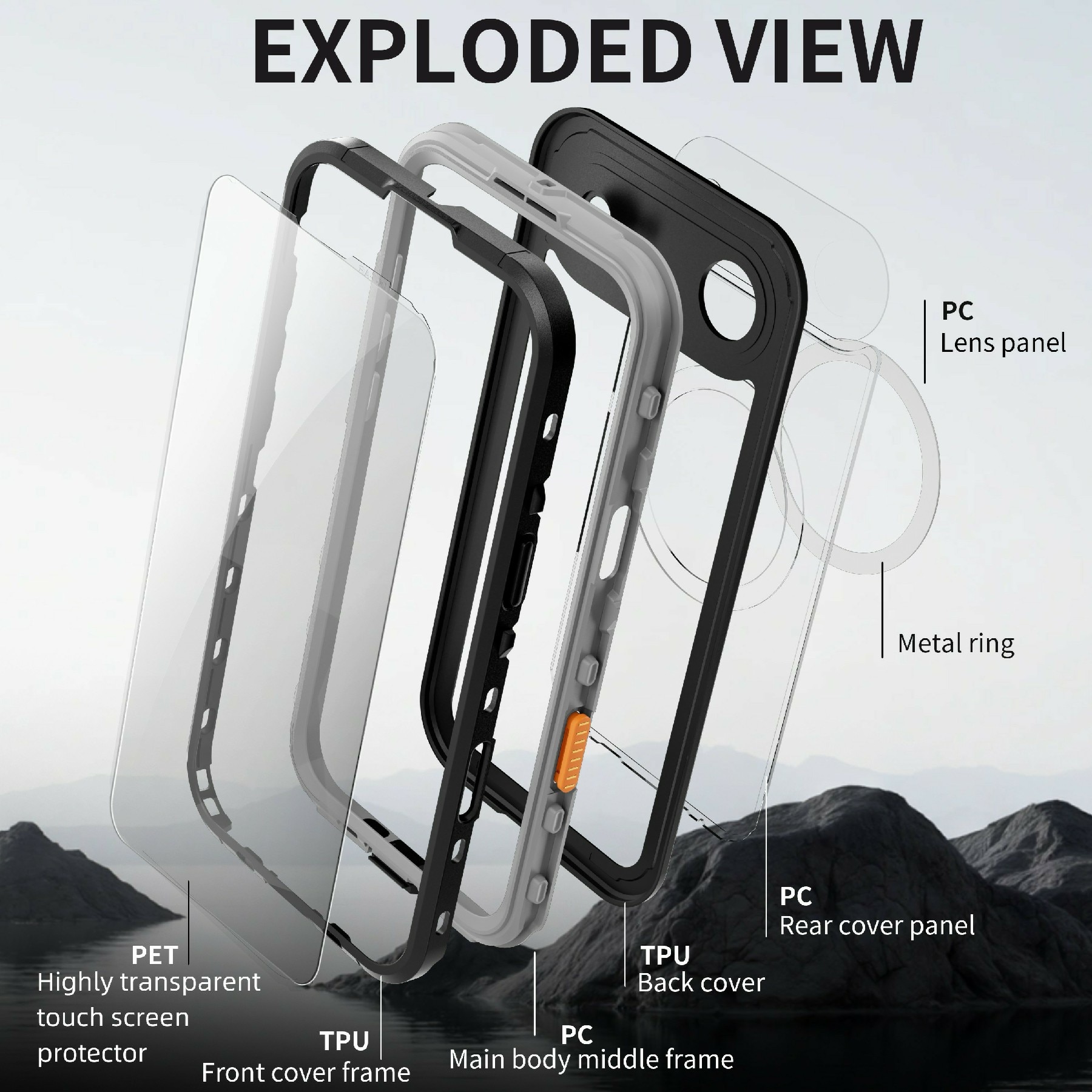 Vandtæt Cover iPhone 17 Air gennemsigtig