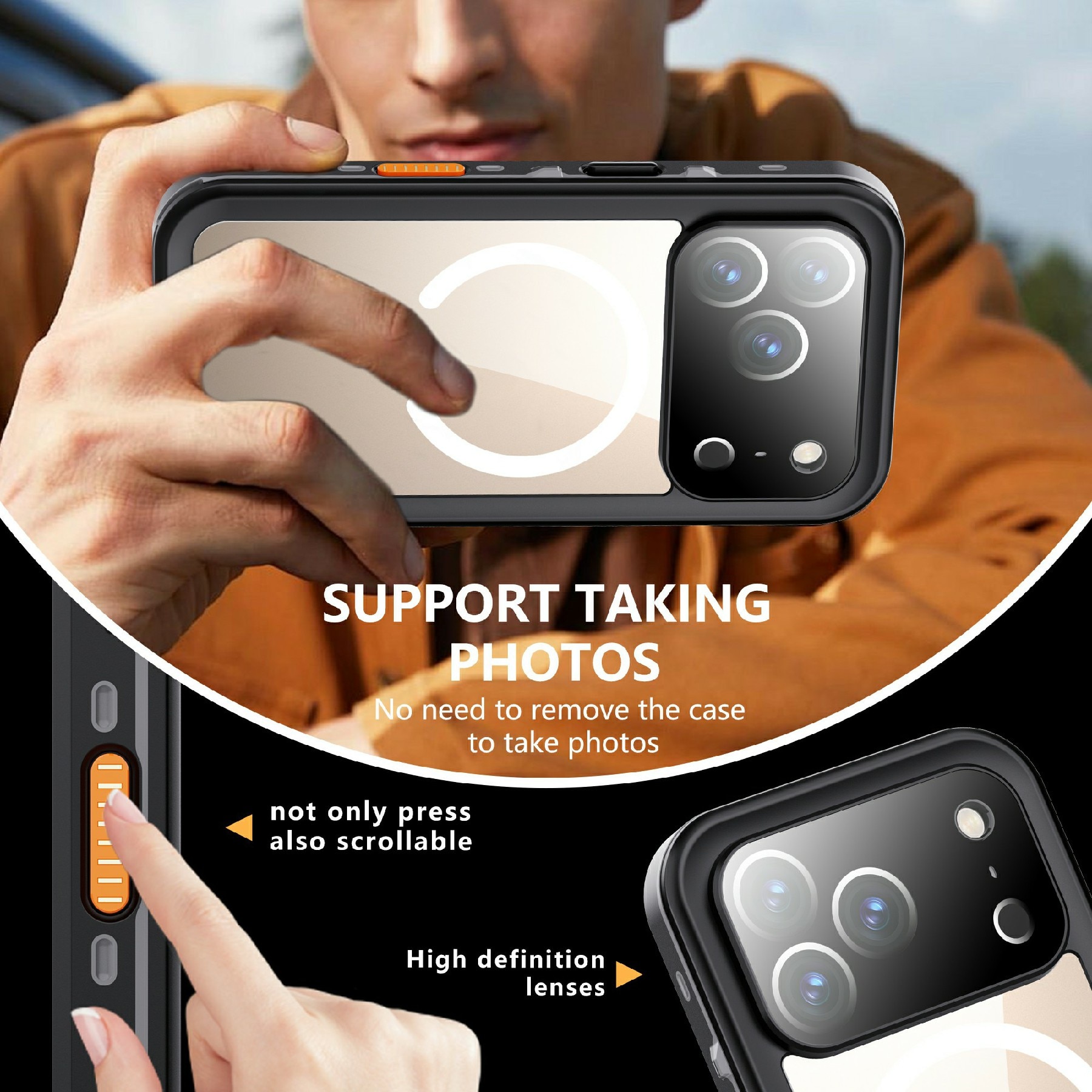 Vandtæt Cover iPhone 17 Pro gennemsigtig