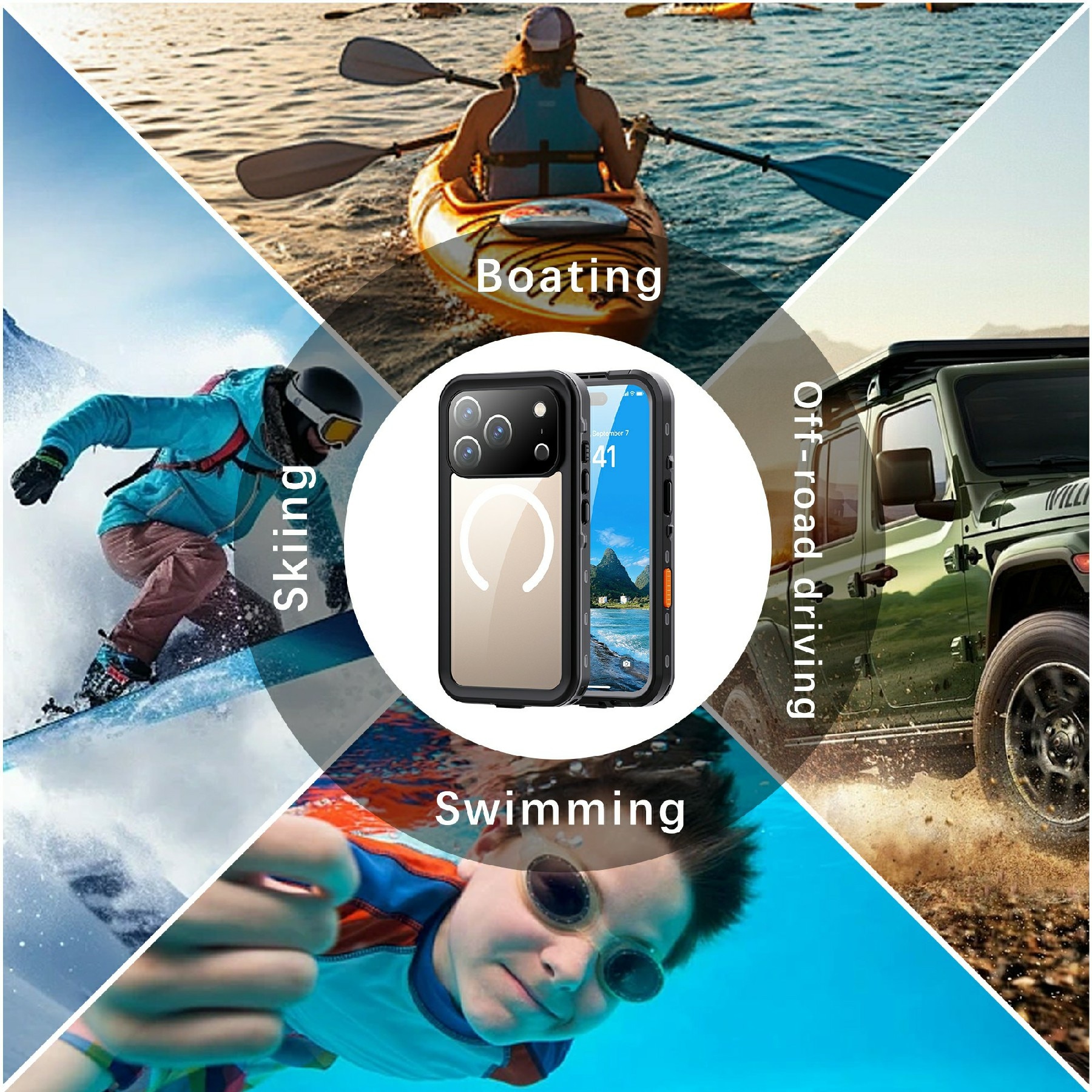 Vandtæt Cover iPhone 17 Pro gennemsigtig