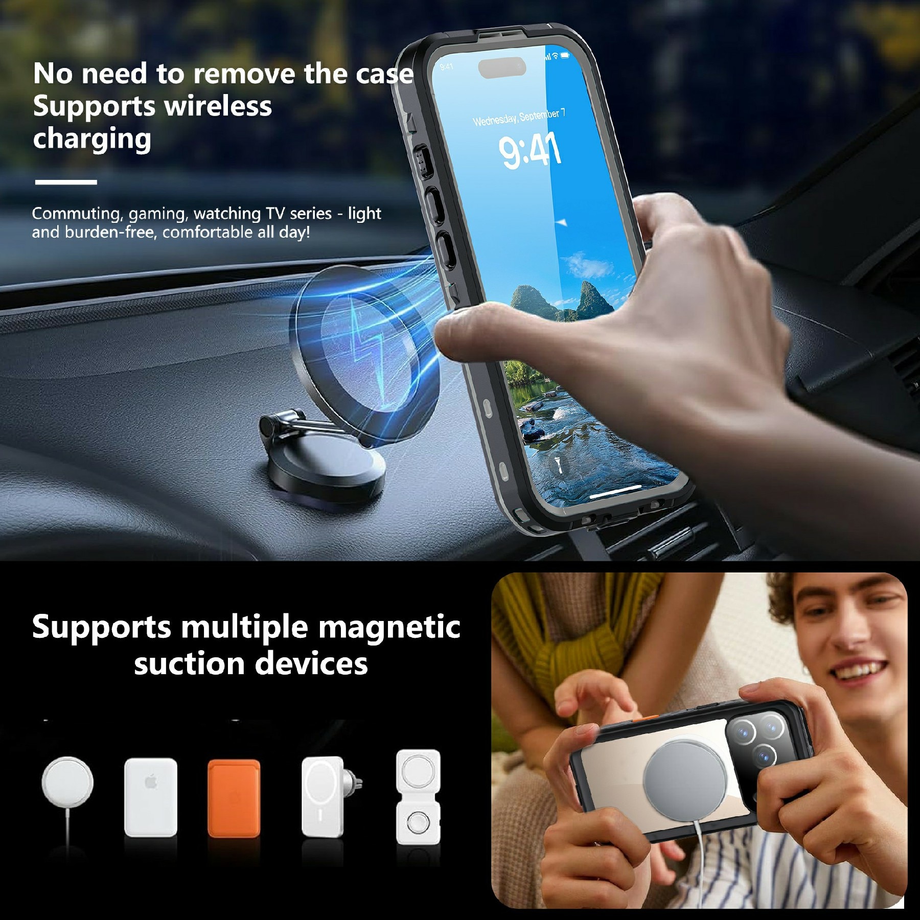 Vandtæt Cover iPhone 17 Pro gennemsigtig