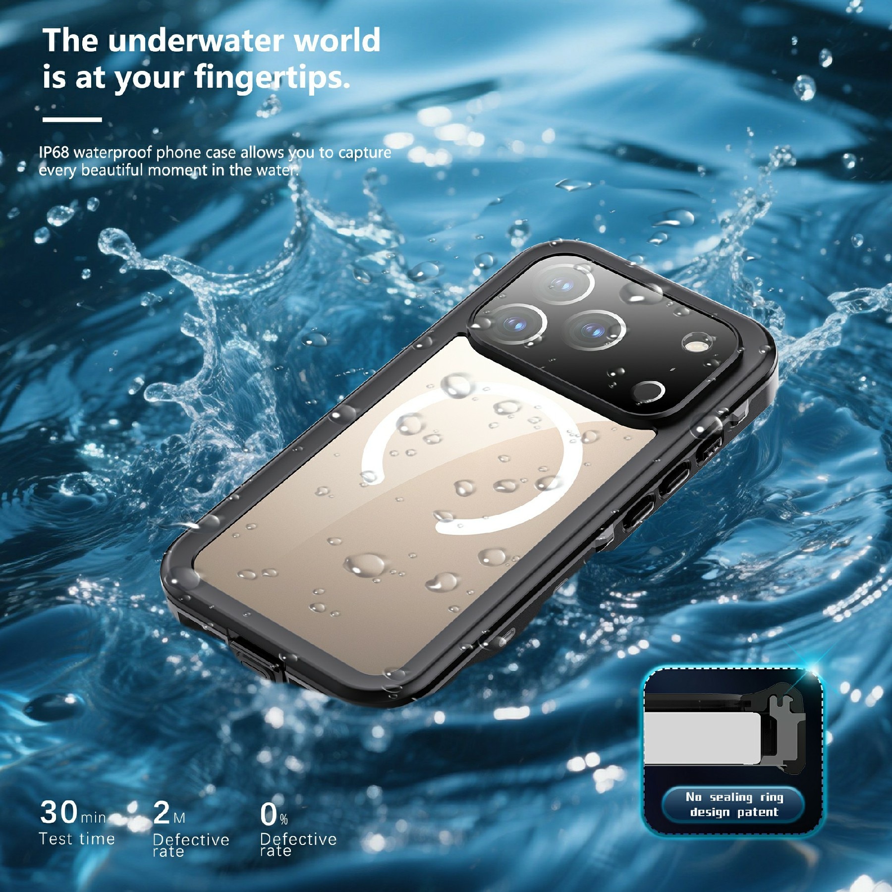Vandtæt Cover iPhone 17 Pro gennemsigtig