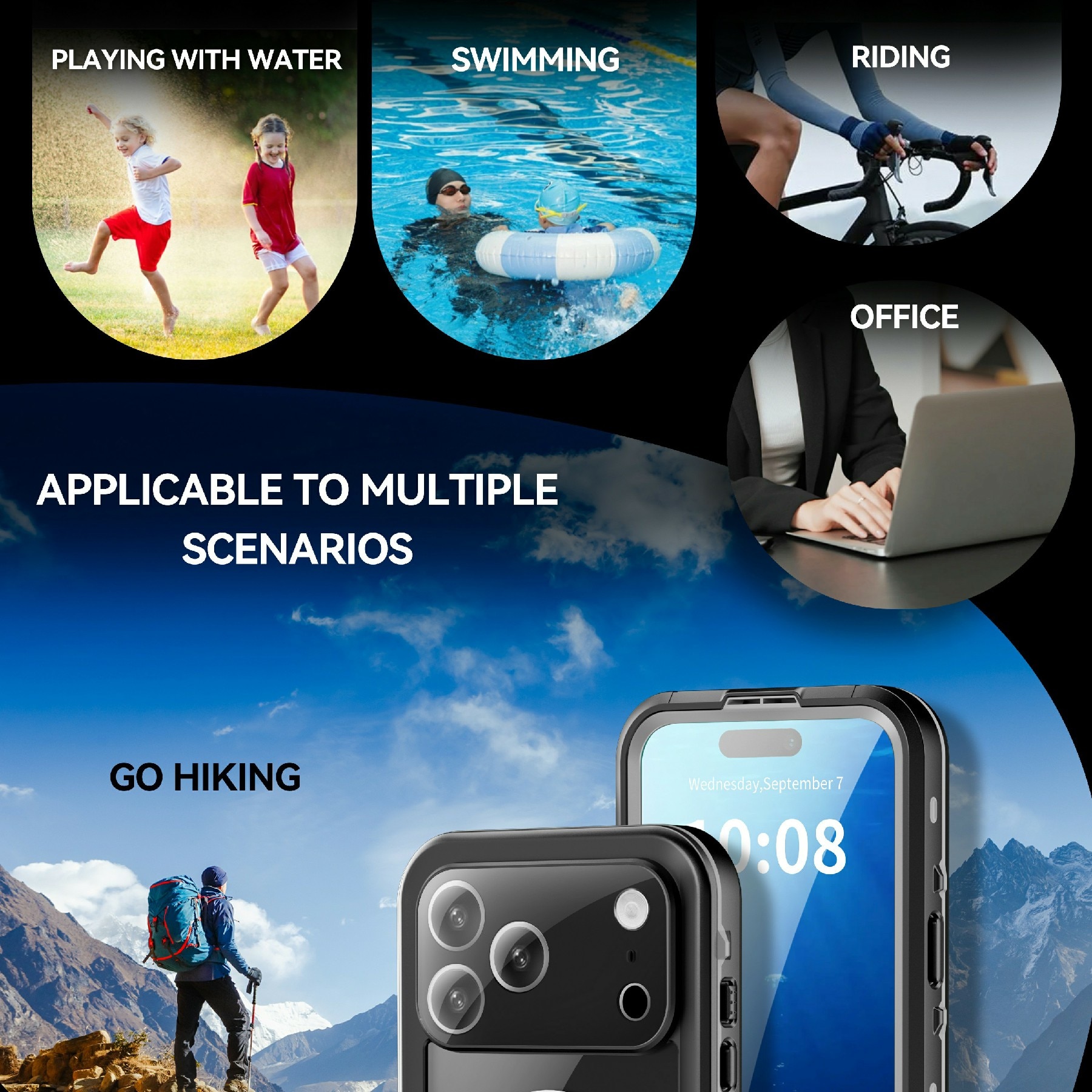 Vandtæt Cover iPhone 17 Pro Max gennemsigtig