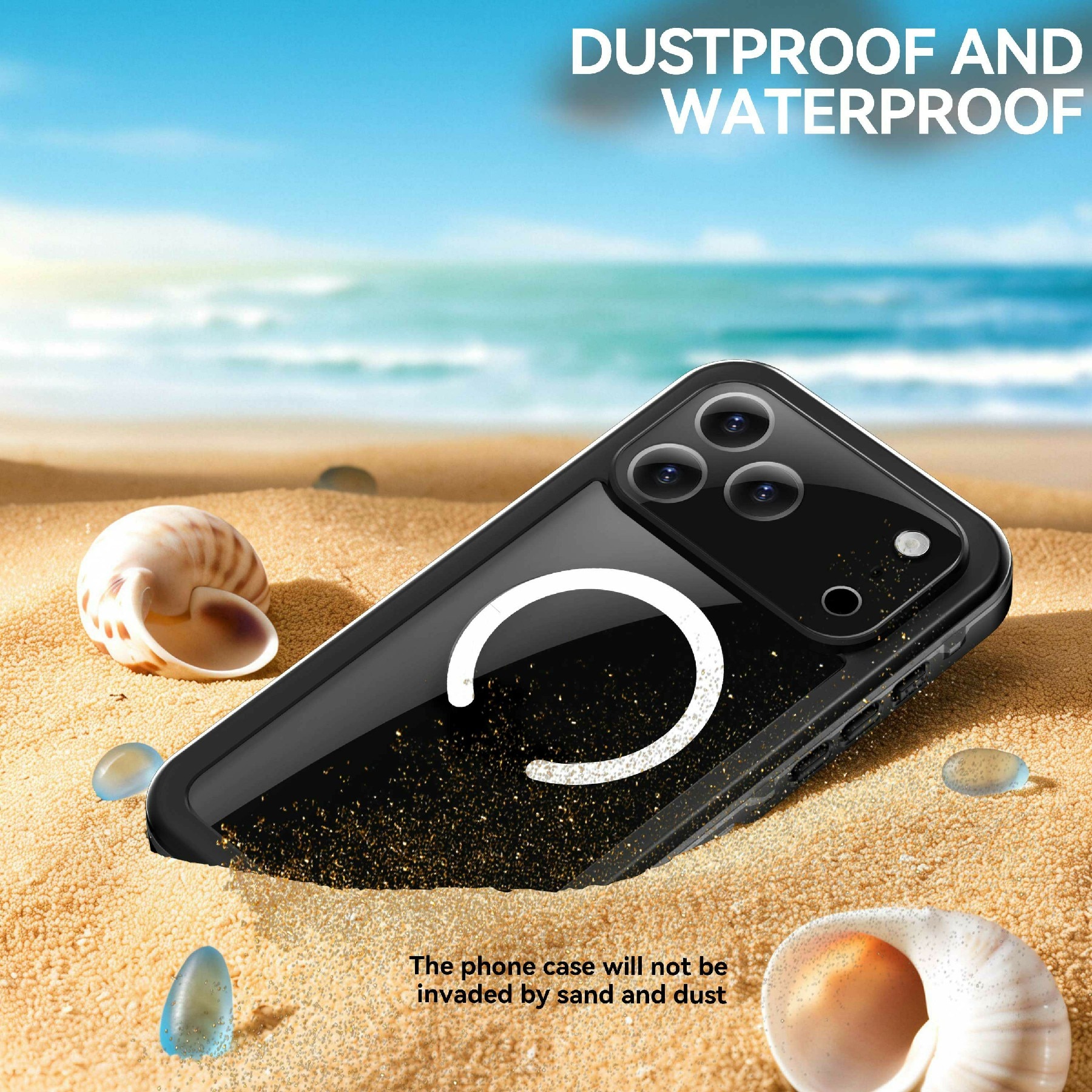 Vandtæt Cover iPhone 17 Pro Max gennemsigtig