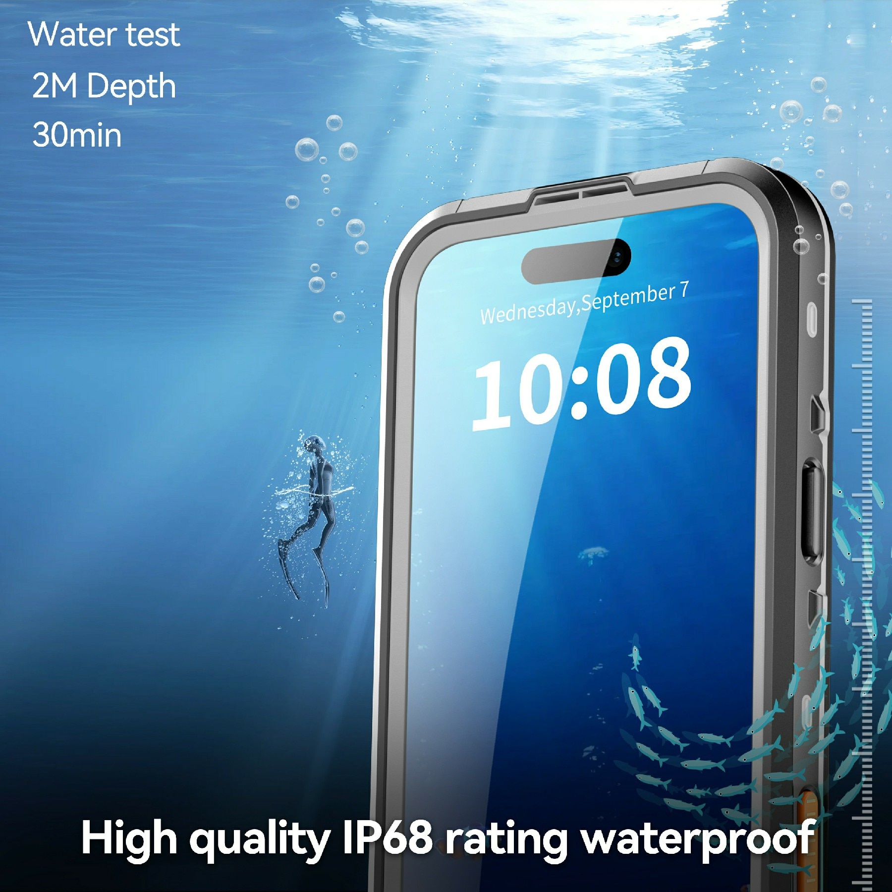 Vandtæt Cover iPhone 17 Pro Max gennemsigtig