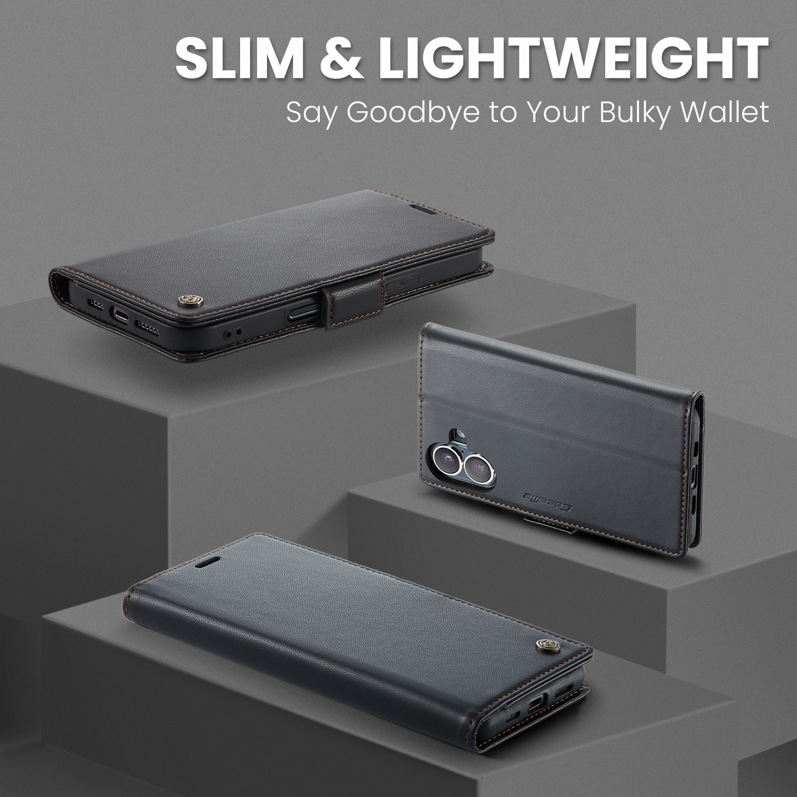 RFID blocking Slim Pung Etui iPhone 17 Sort