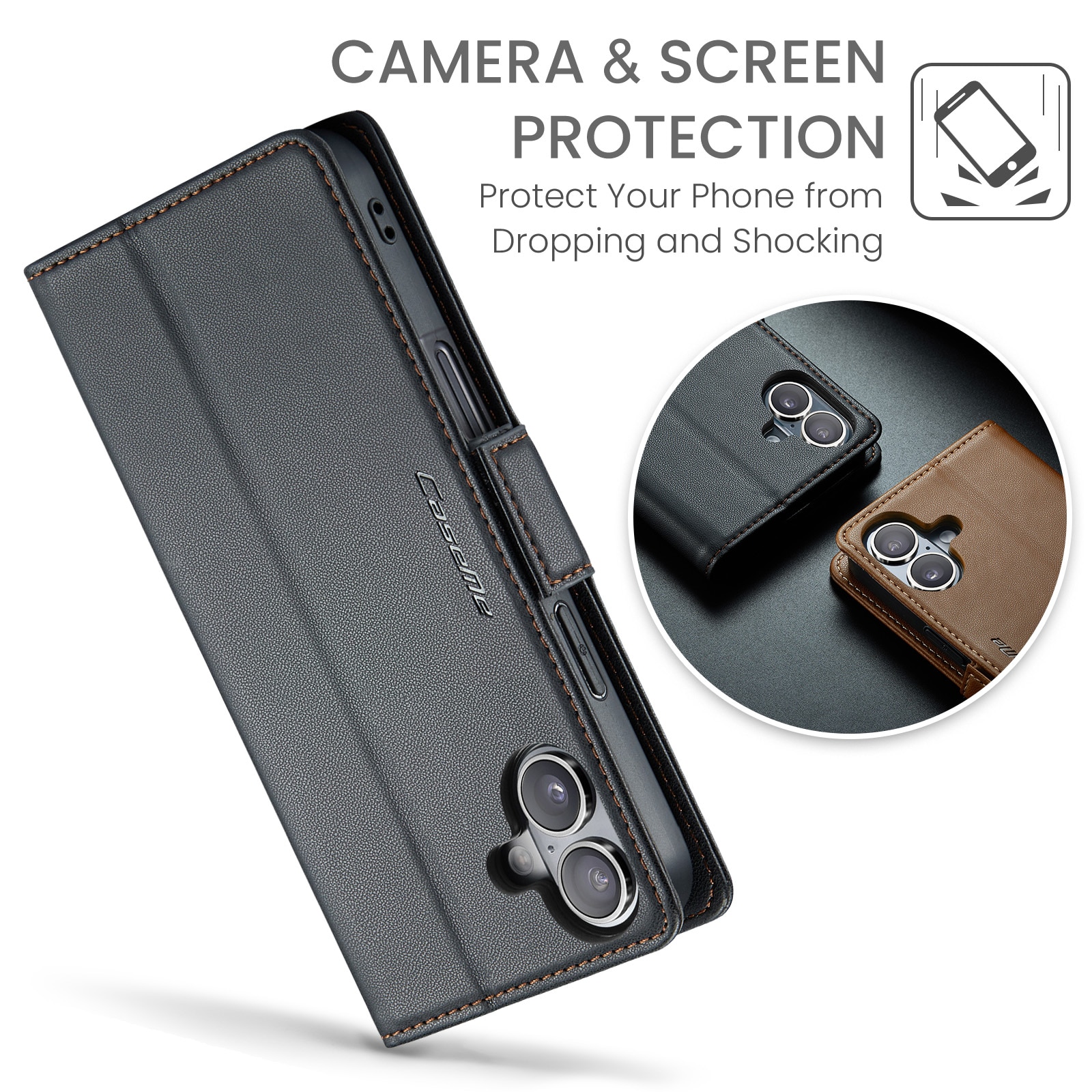 RFID blocking Slim Pung Etui iPhone 17 Sort