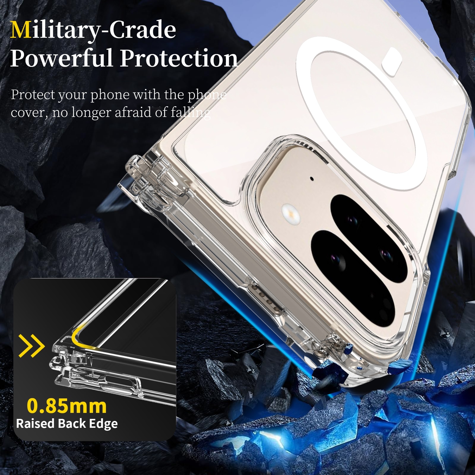 Hybridcover MagSafe Google Pixel 10 Pro Fold Gennemsigtig