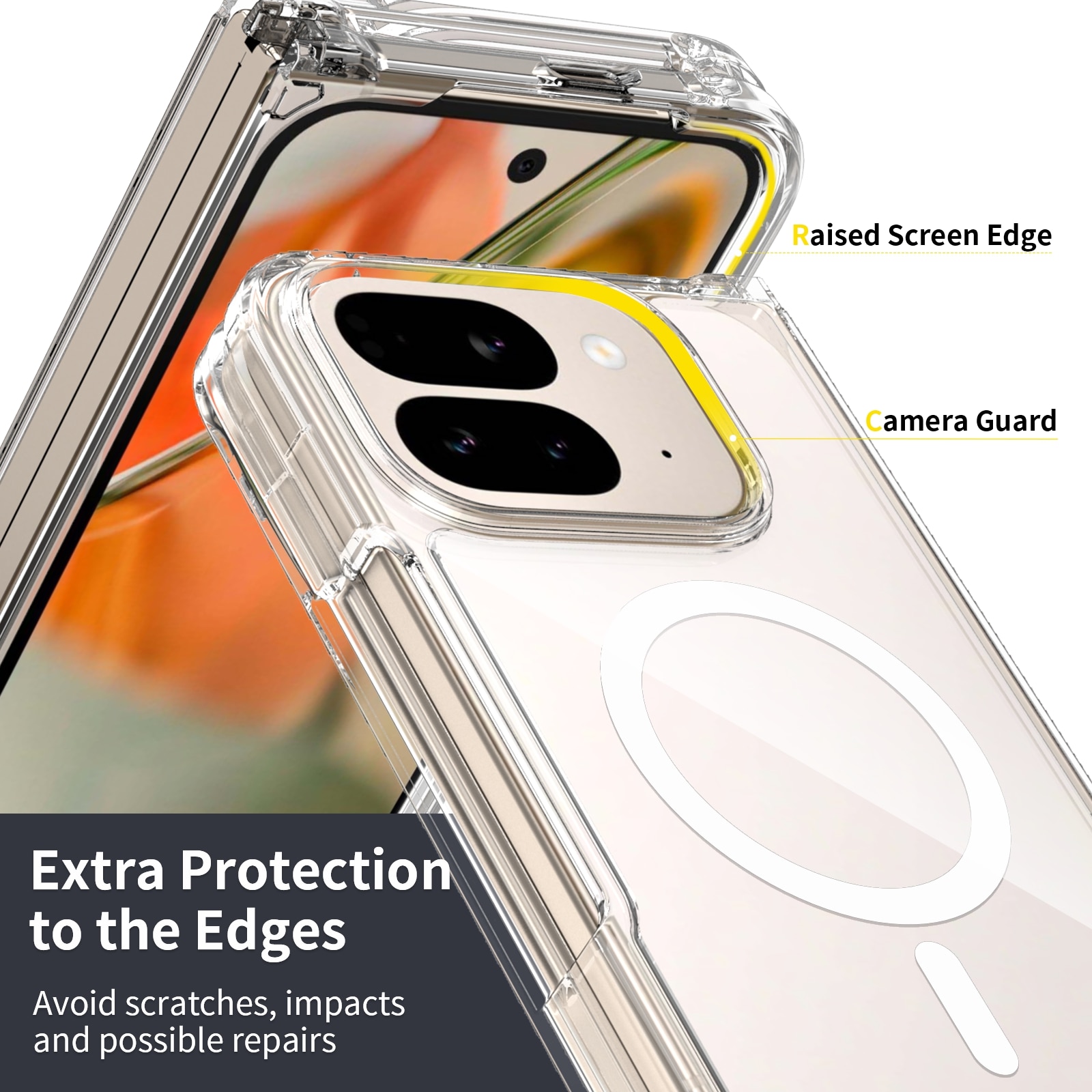 Hybridcover MagSafe Google Pixel 10 Pro Fold Gennemsigtig