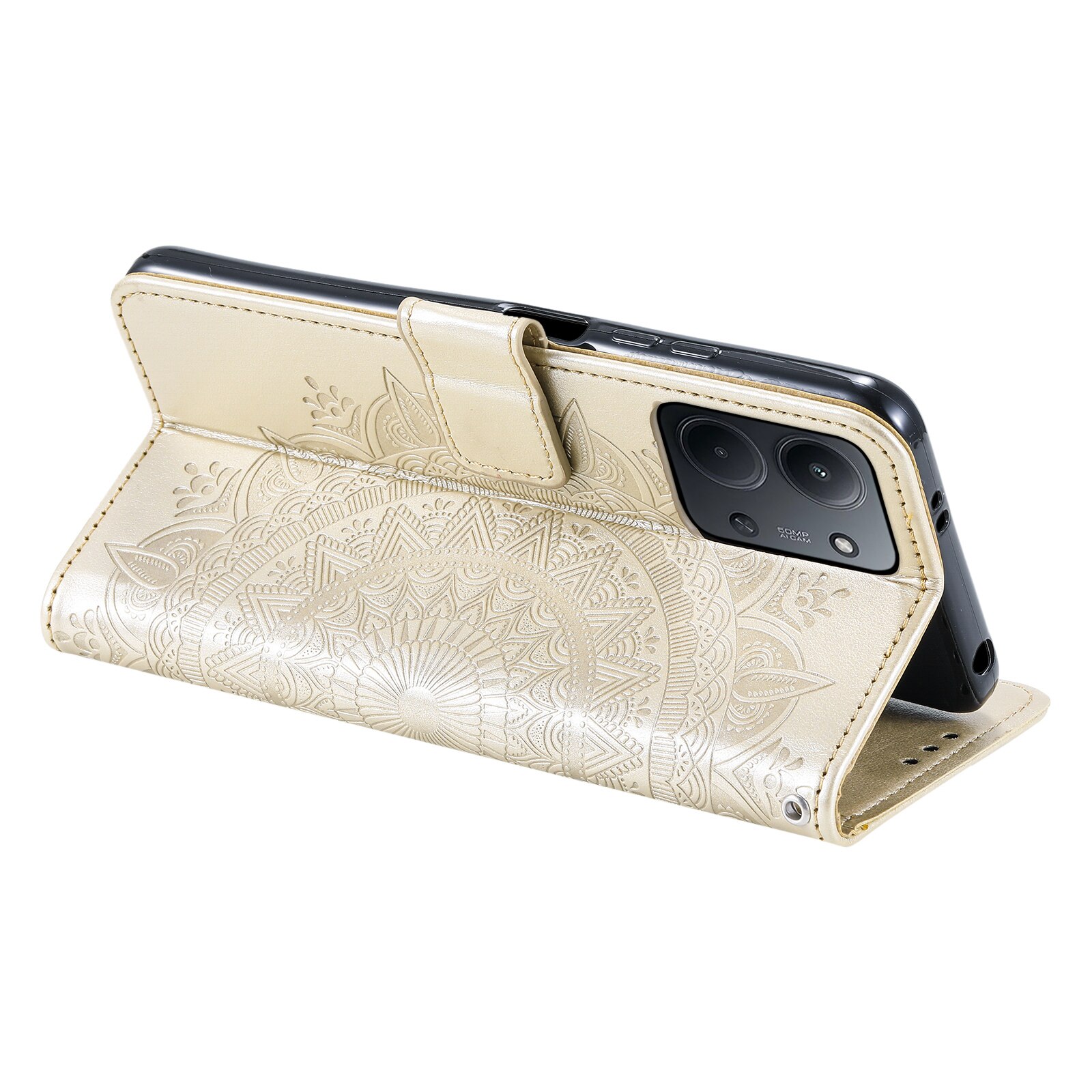 Læderetui Mandala Xiaomi Redmi 15C Guld