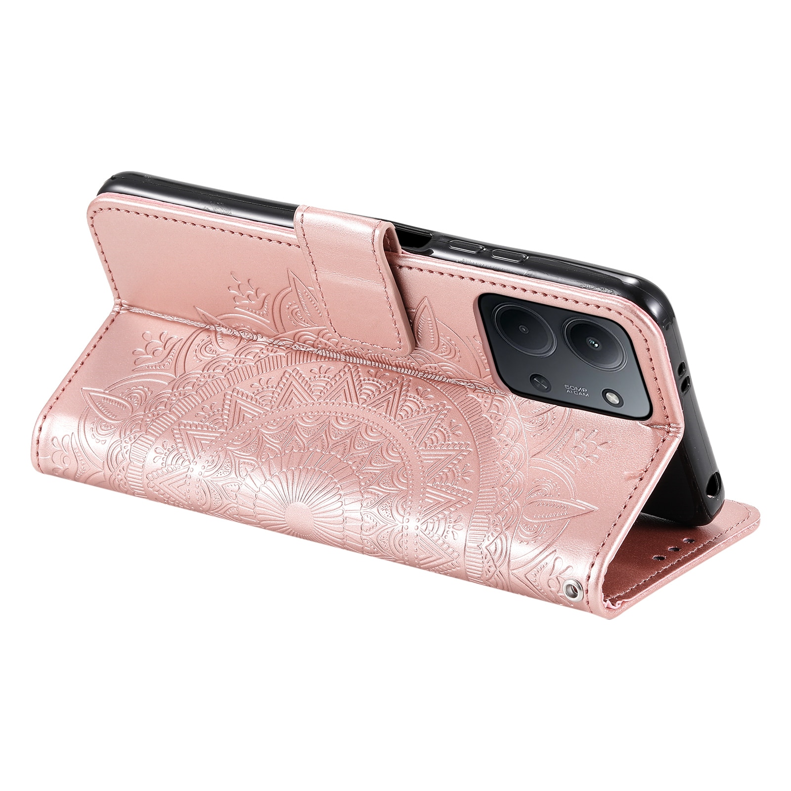 Læderetui Mandala Xiaomi Redmi 15C Rose guld
