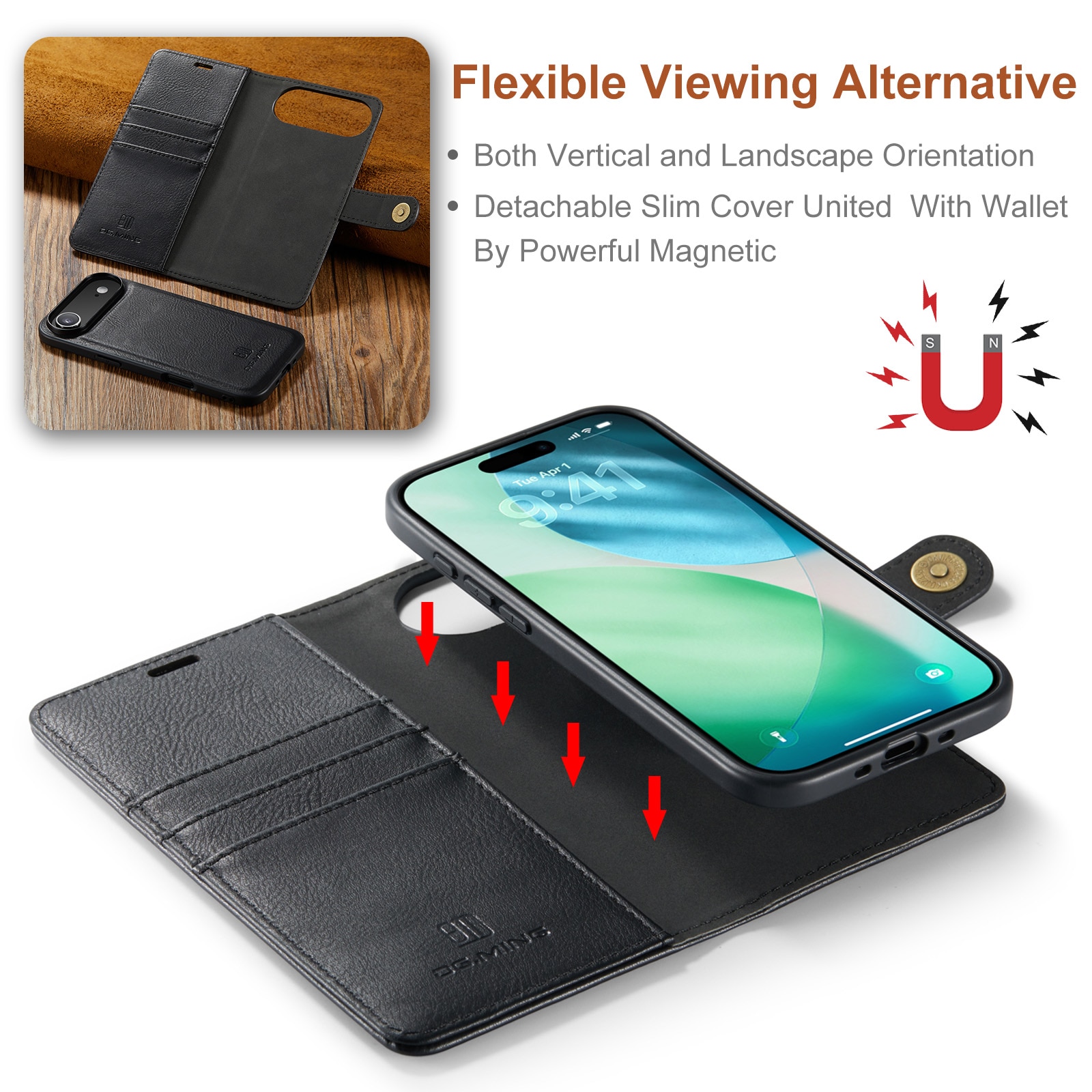 Magnet Wallet iPhone 17 Air Black