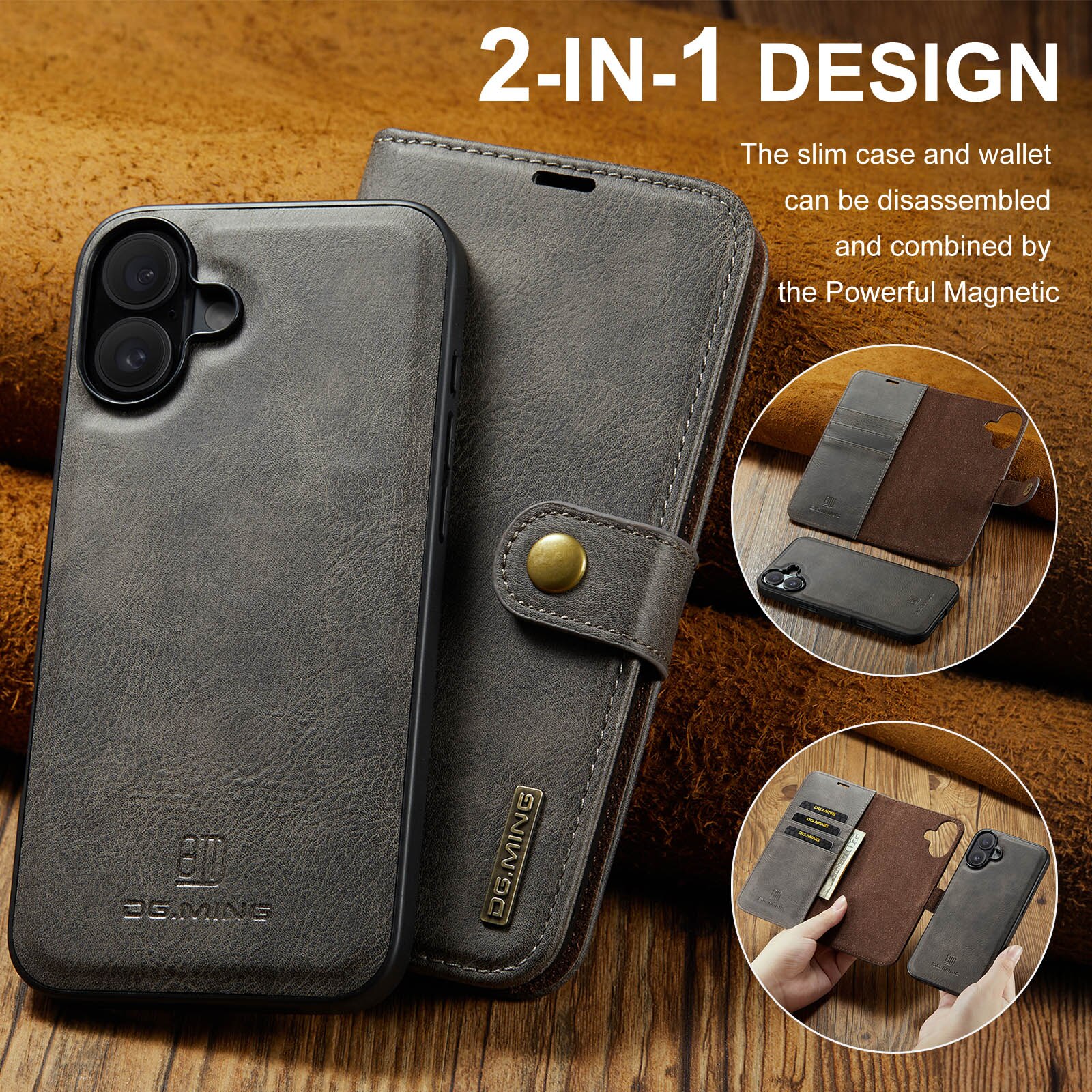 Magnet Wallet iPhone 17 Brown