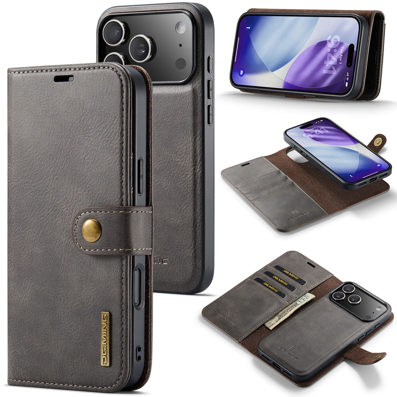 Magnet Wallet iPhone 17 Pro Brown
