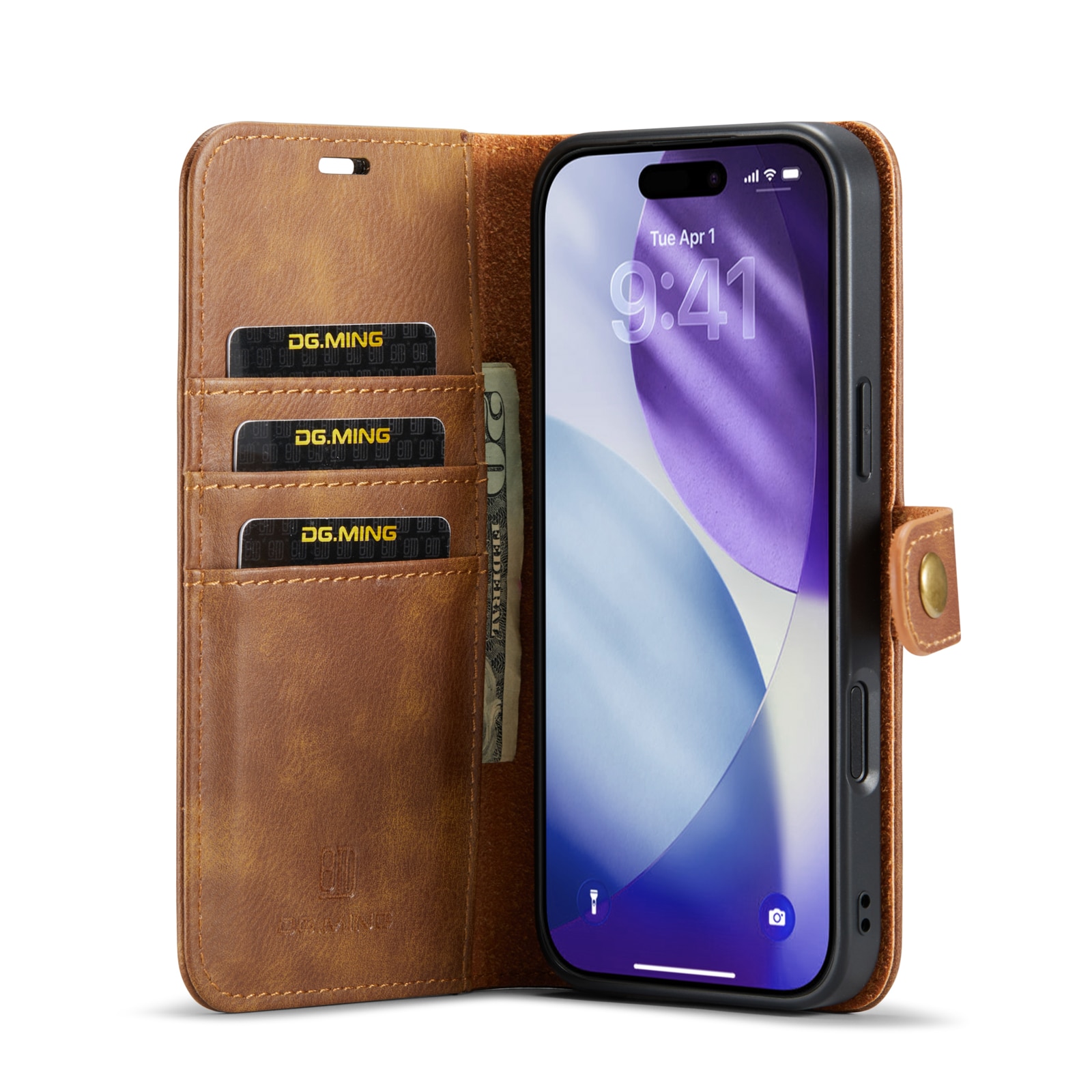 Magnet Wallet iPhone 17 Pro Max Cognac