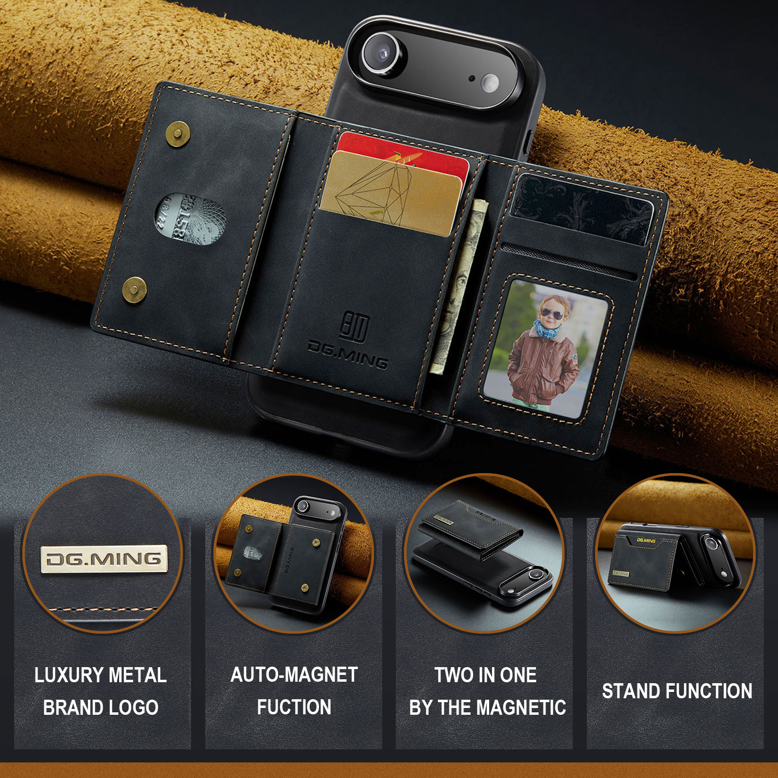 Magnetic Card Slot Case iPhone 17 Air Sort