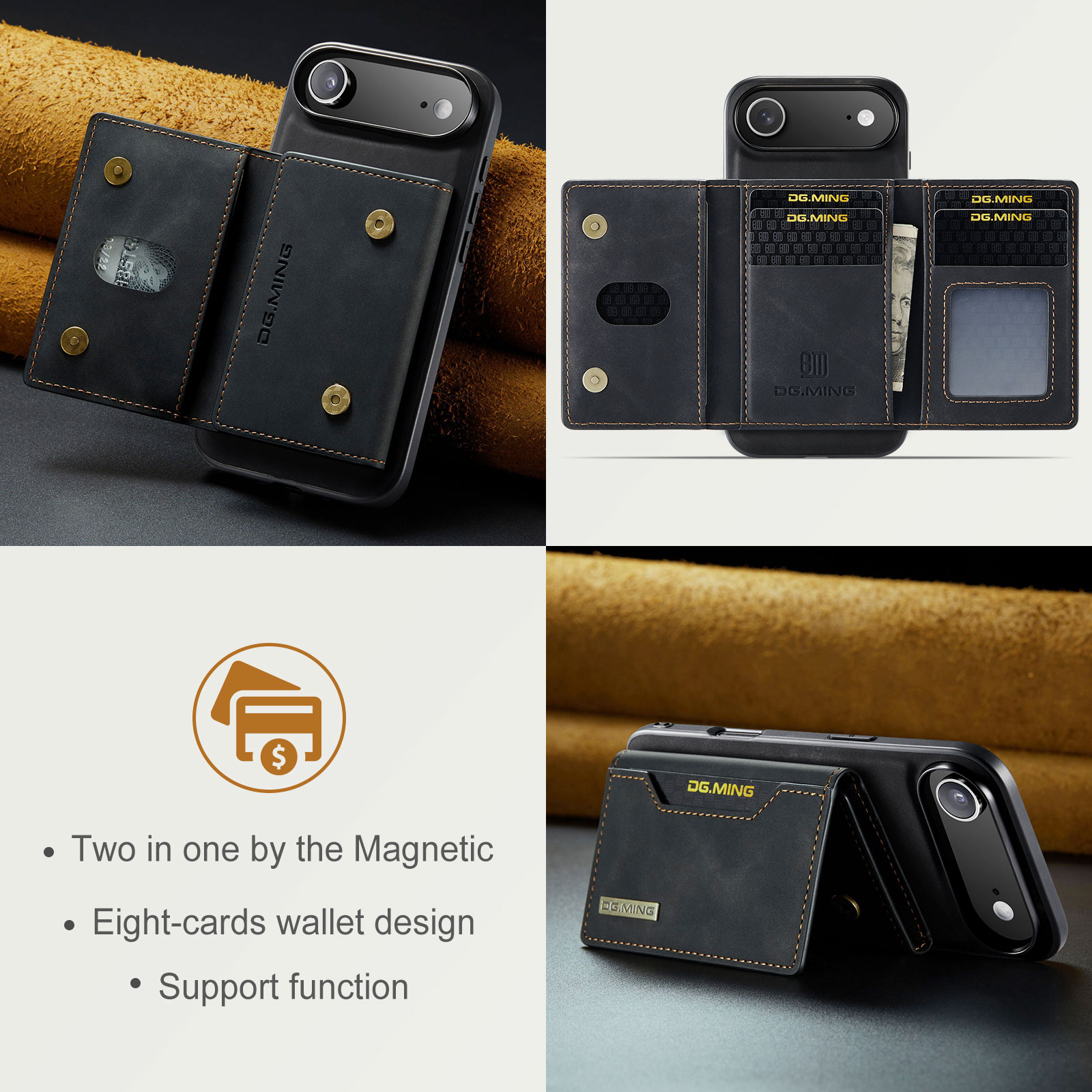 Magnetic Card Slot Case iPhone 17 Air Sort