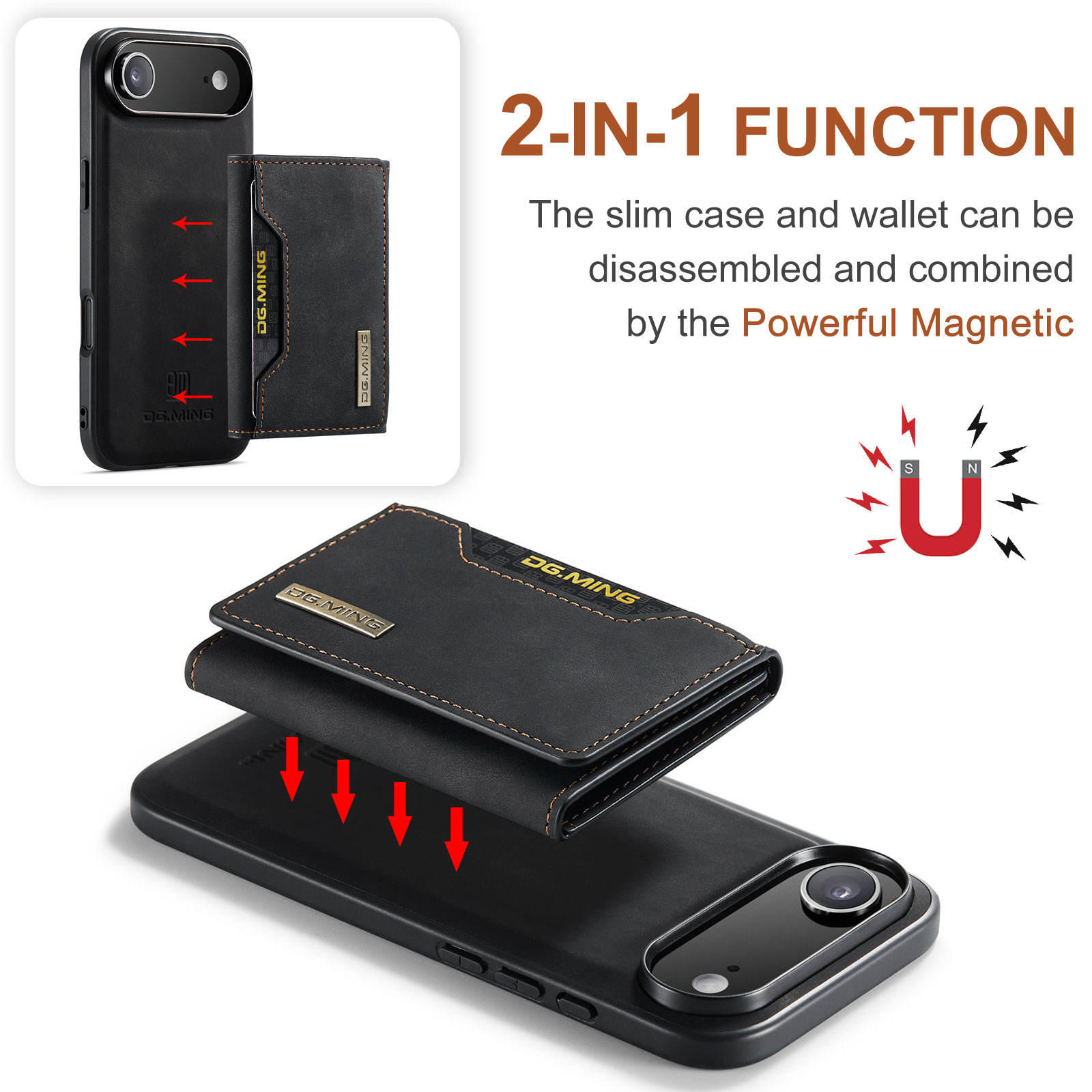Magnetic Card Slot Case iPhone 17 Air Sort