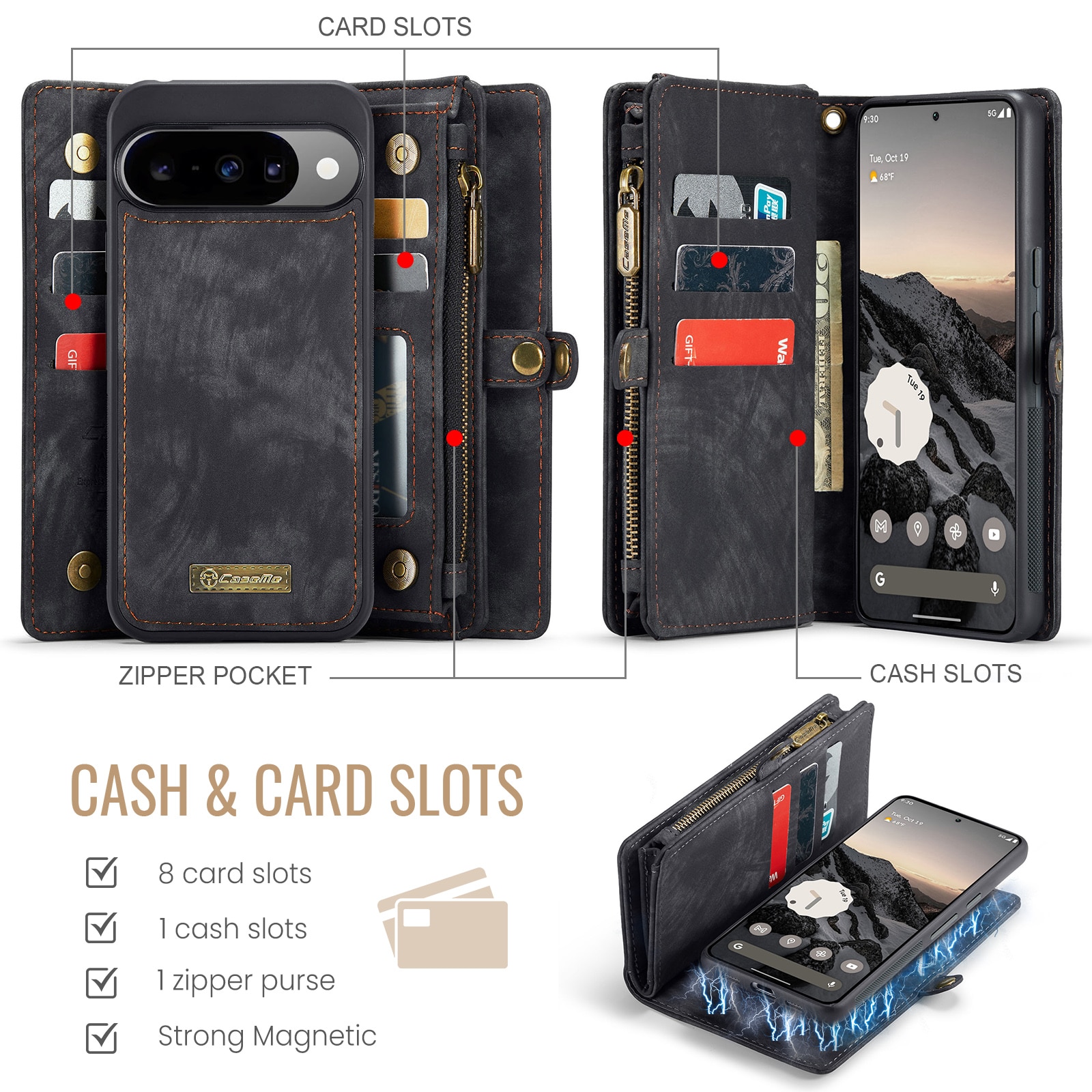 Multi-slot Mobiltaske Google Pixel 10 Pro Grå