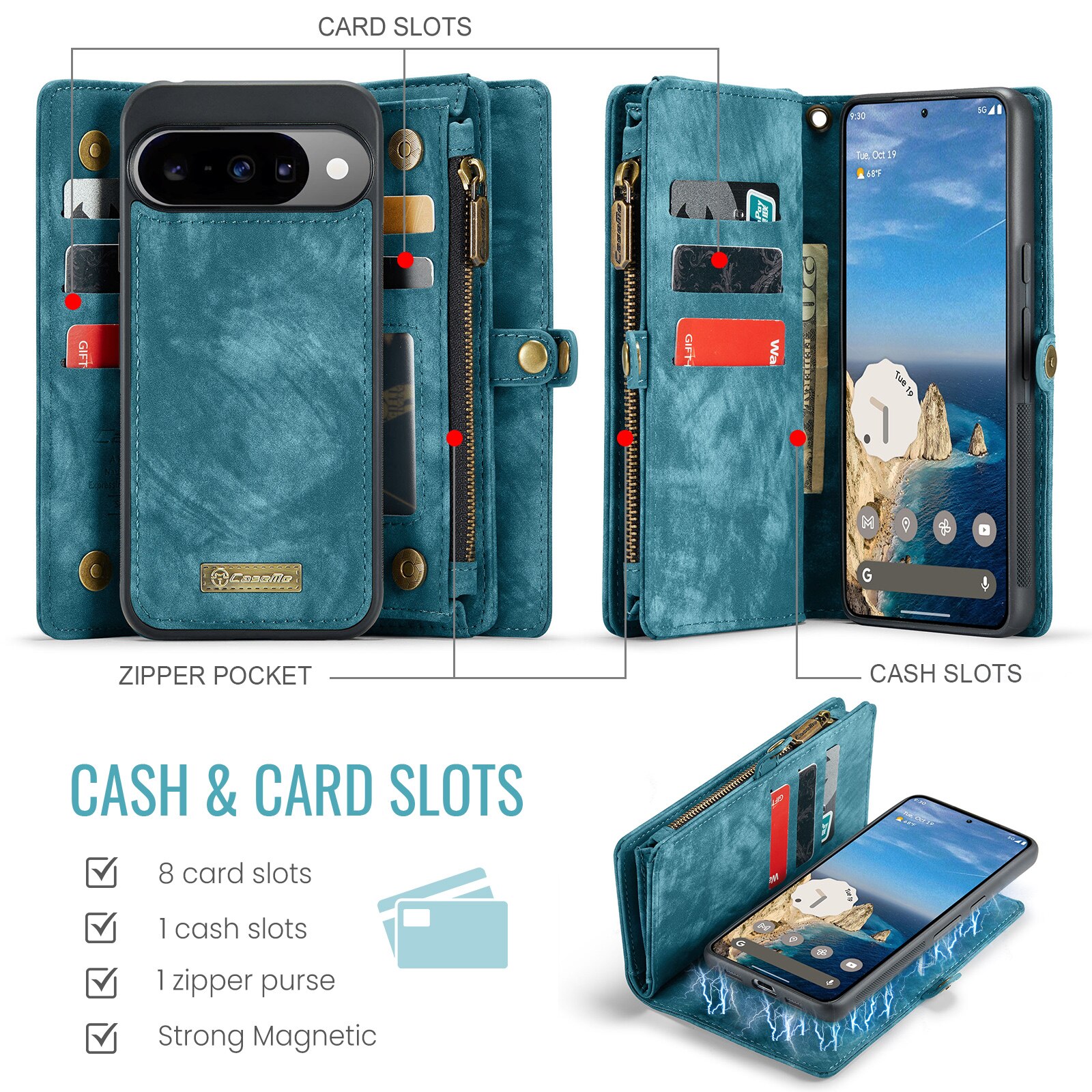 Multi-slot Mobiltaske Google Pixel 10 Pro Blå