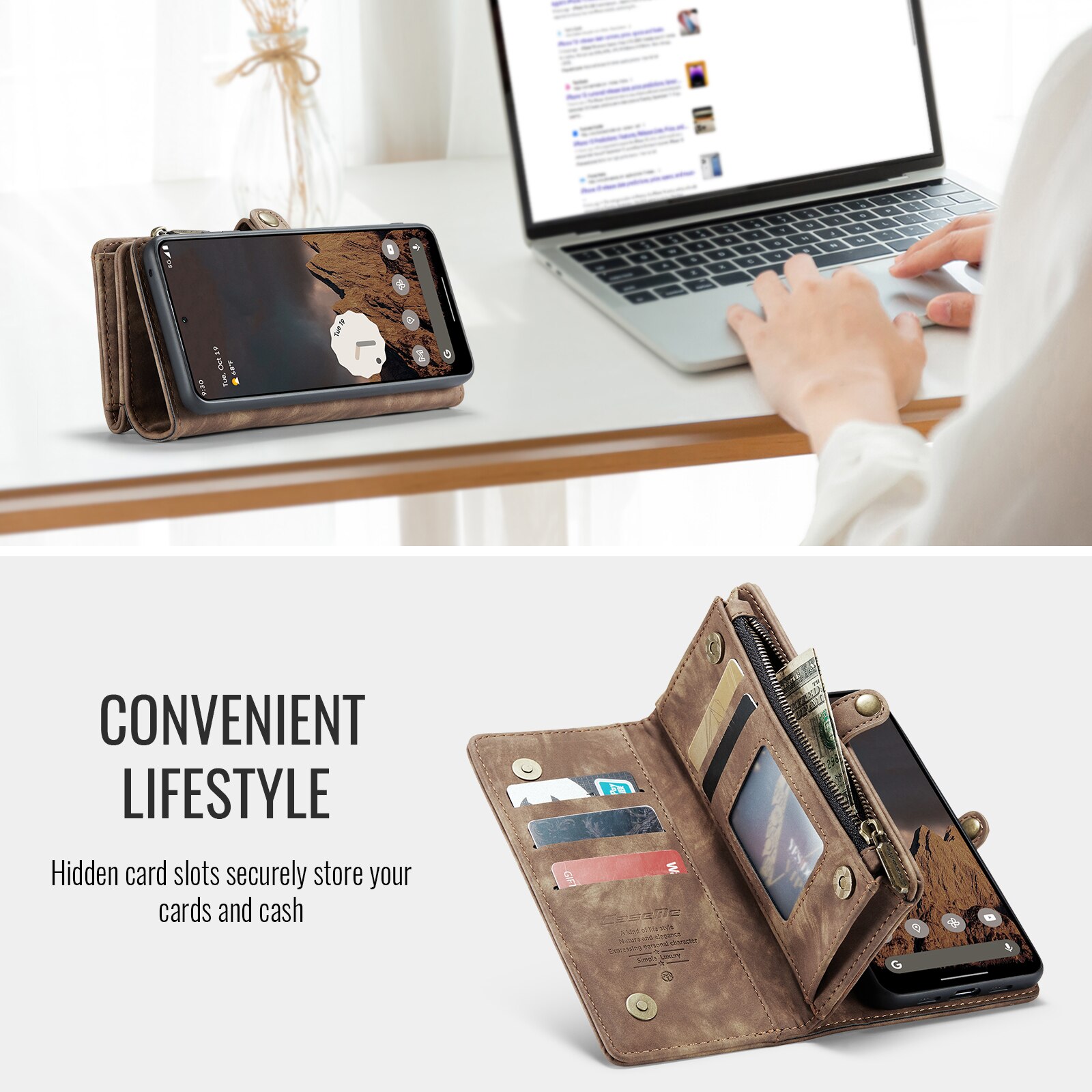 Multi-slot Mobiltaske Google Pixel 10 Brun