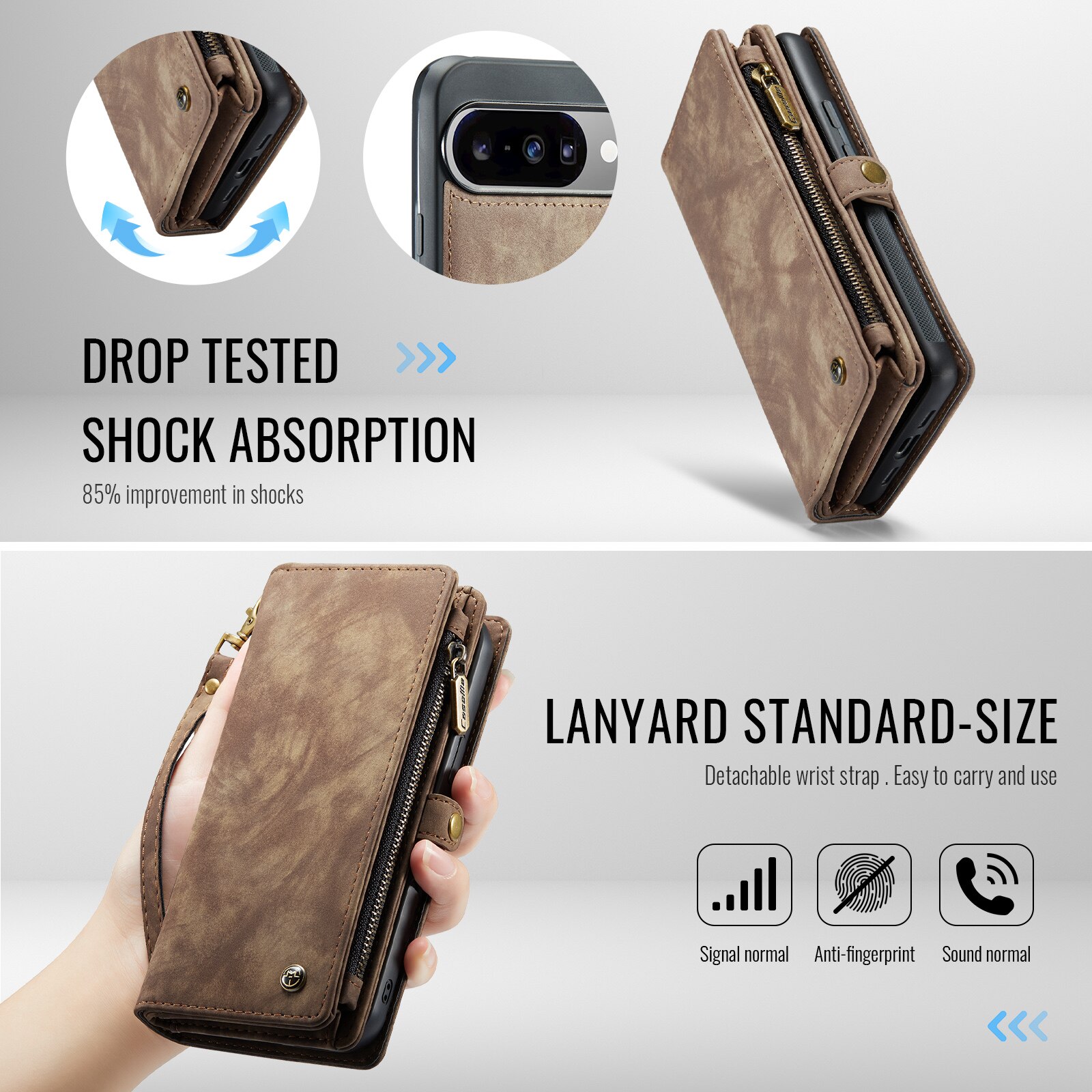Multi-slot Mobiltaske Google Pixel 10 Brun