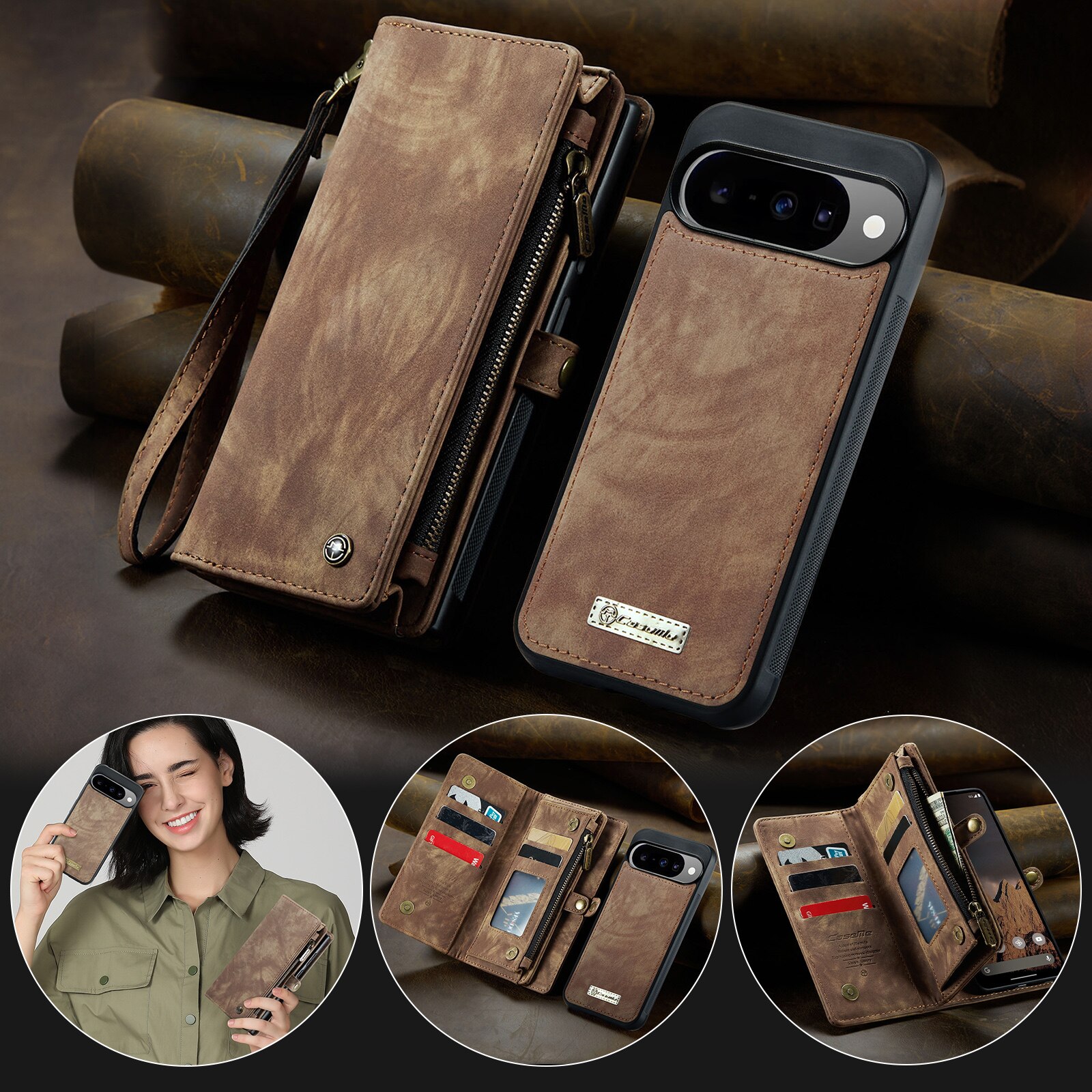 Multi-slot Mobiltaske Google Pixel 10 Brun