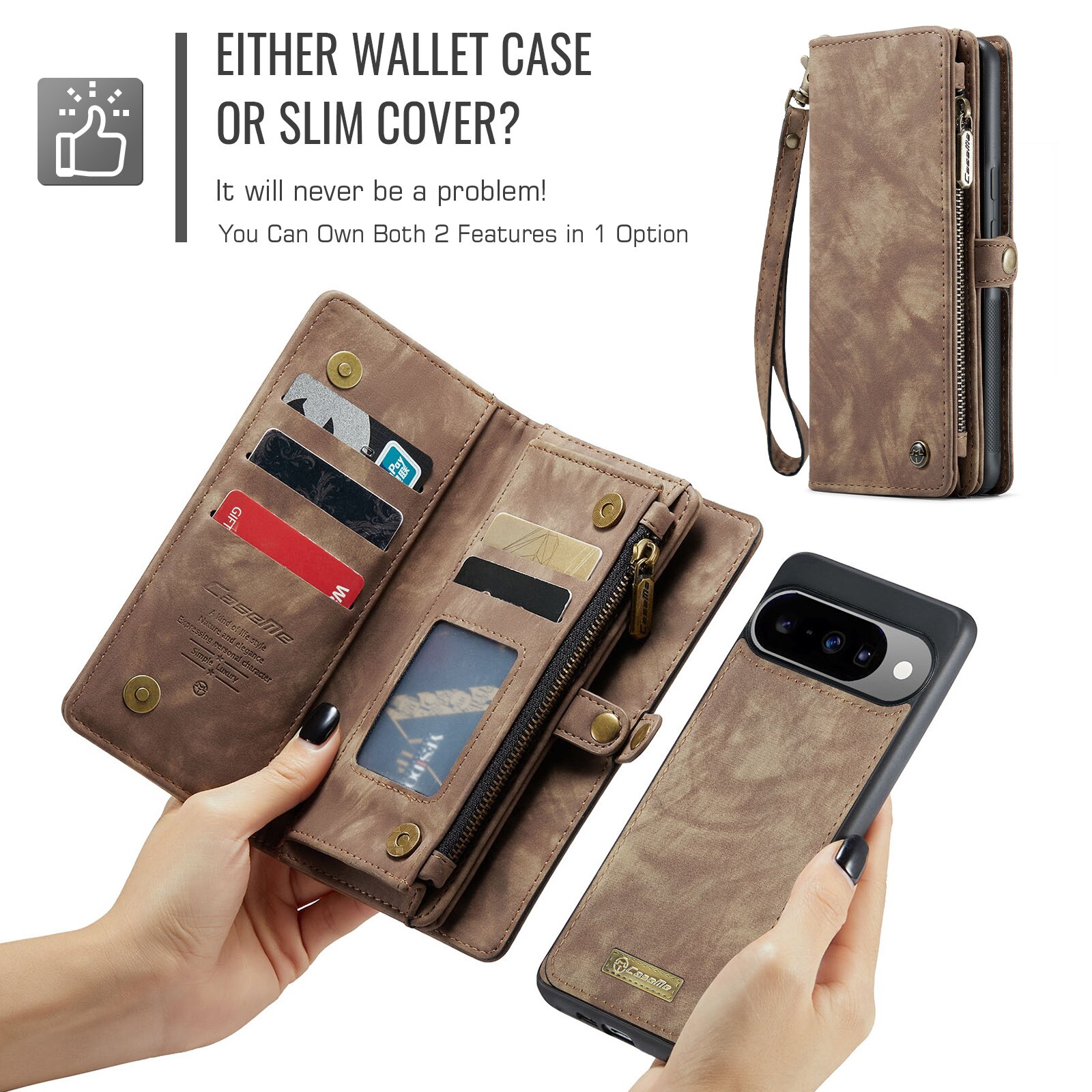 Multi-slot Mobiltaske Google Pixel 10 Brun