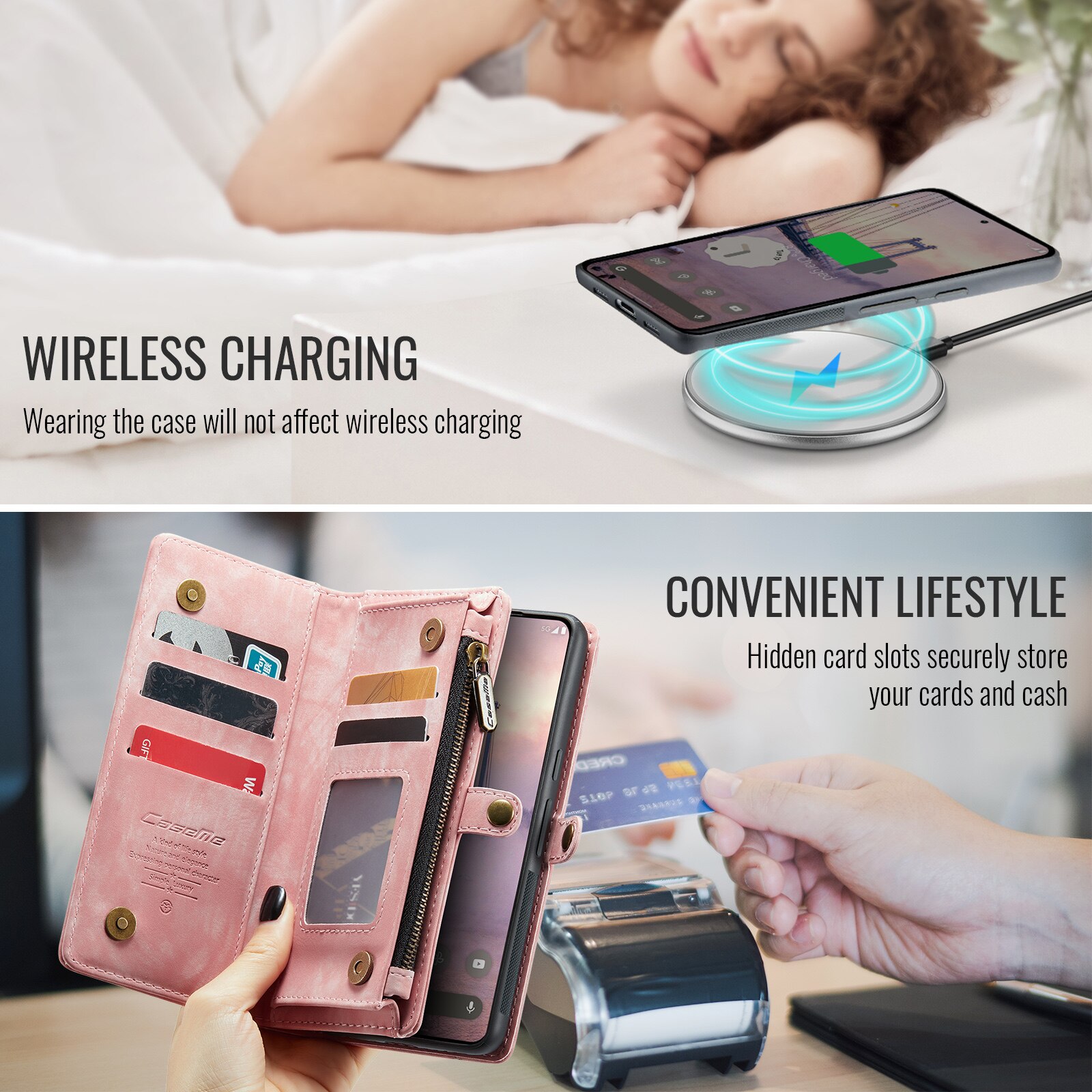Multi-slot Mobiltaske Google Pixel 10 Lyserød