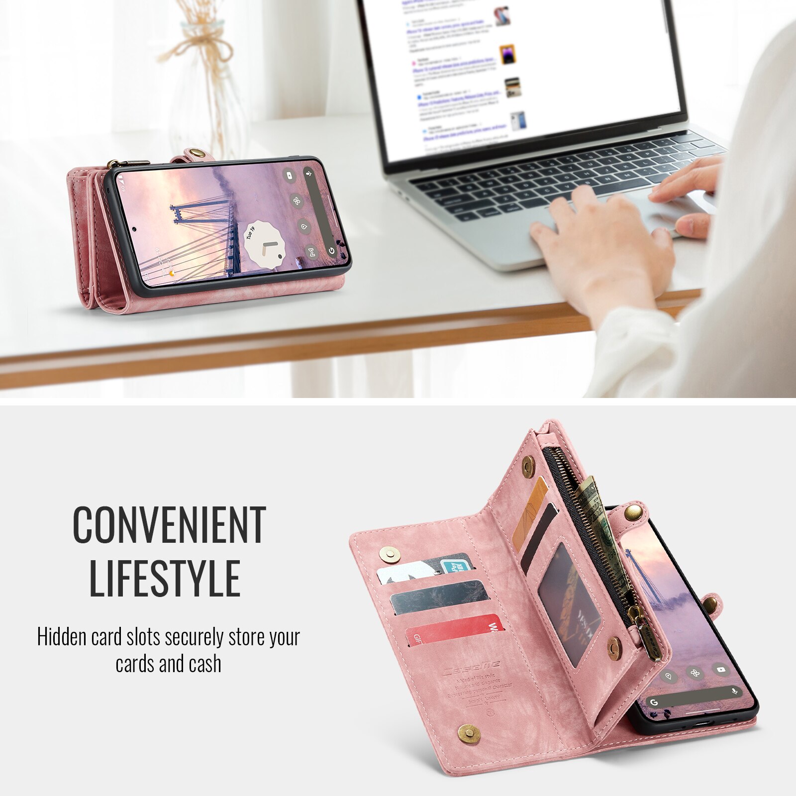 Multi-slot Mobiltaske Google Pixel 10 Pro Lyserød