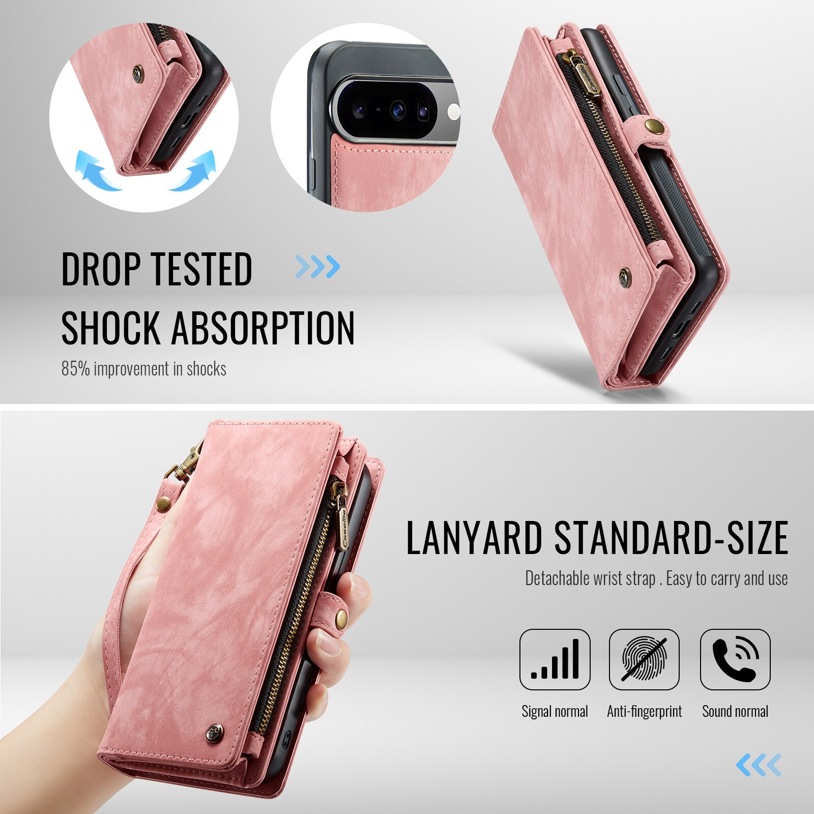 Multi-slot Mobiltaske Google Pixel 10 Lyserød
