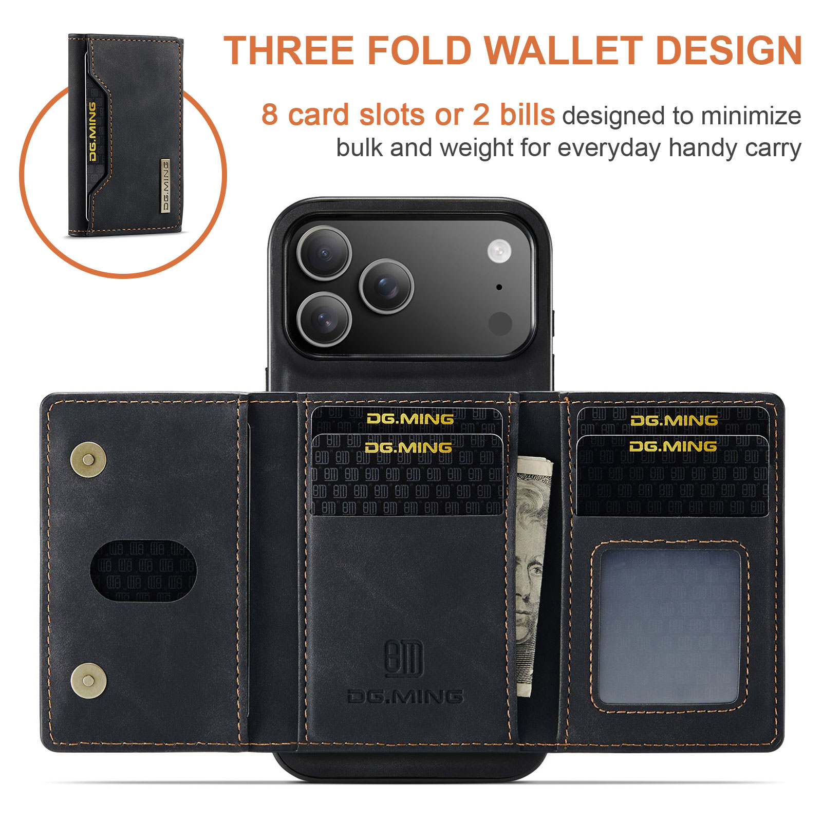 Magnetic Card Slot Case iPhone 17 Pro Sort