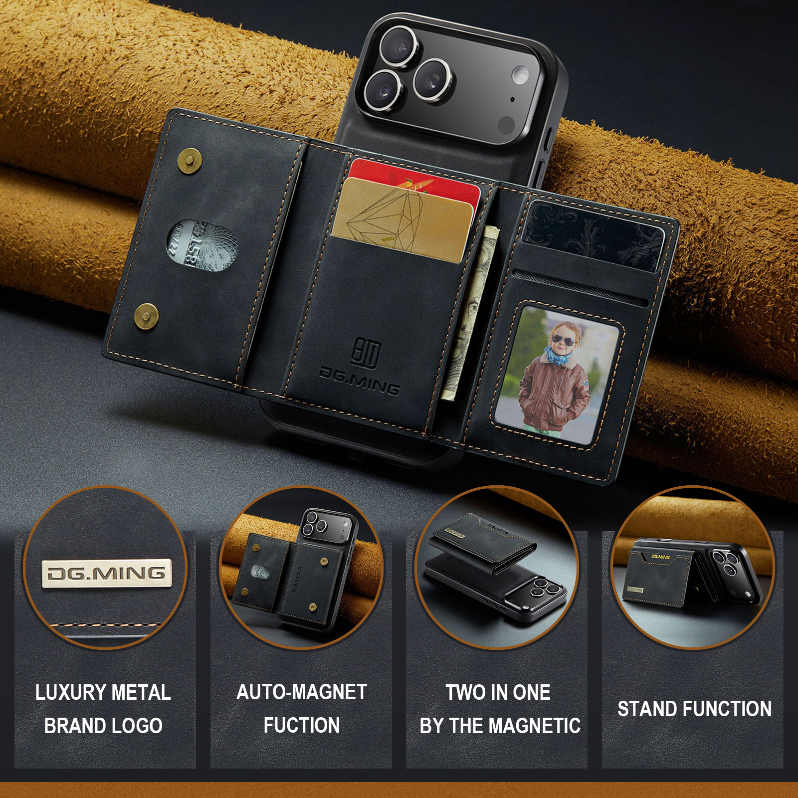 Magnetic Card Slot Case iPhone 17 Pro Sort