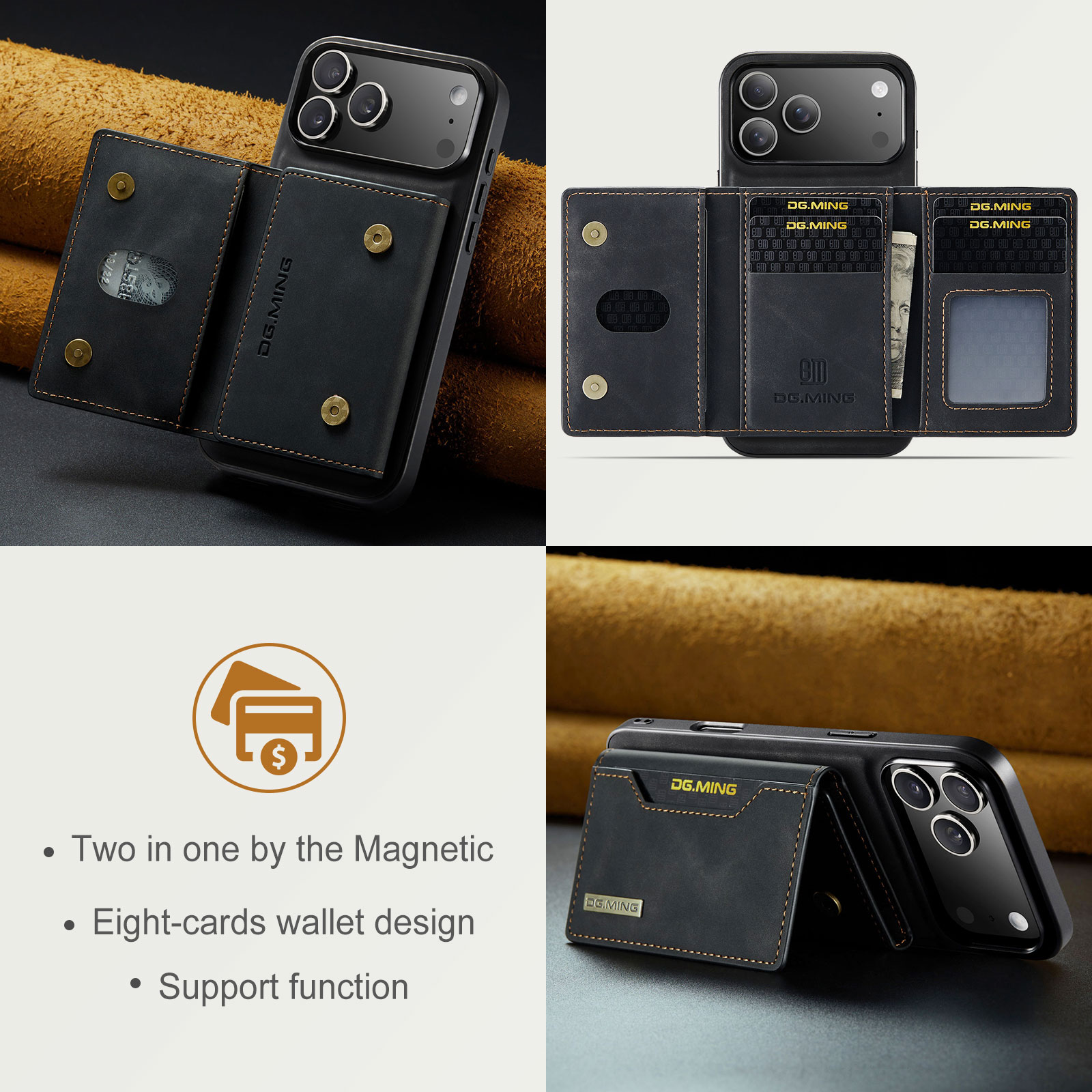 Magnetic Card Slot Case iPhone 17 Pro Sort