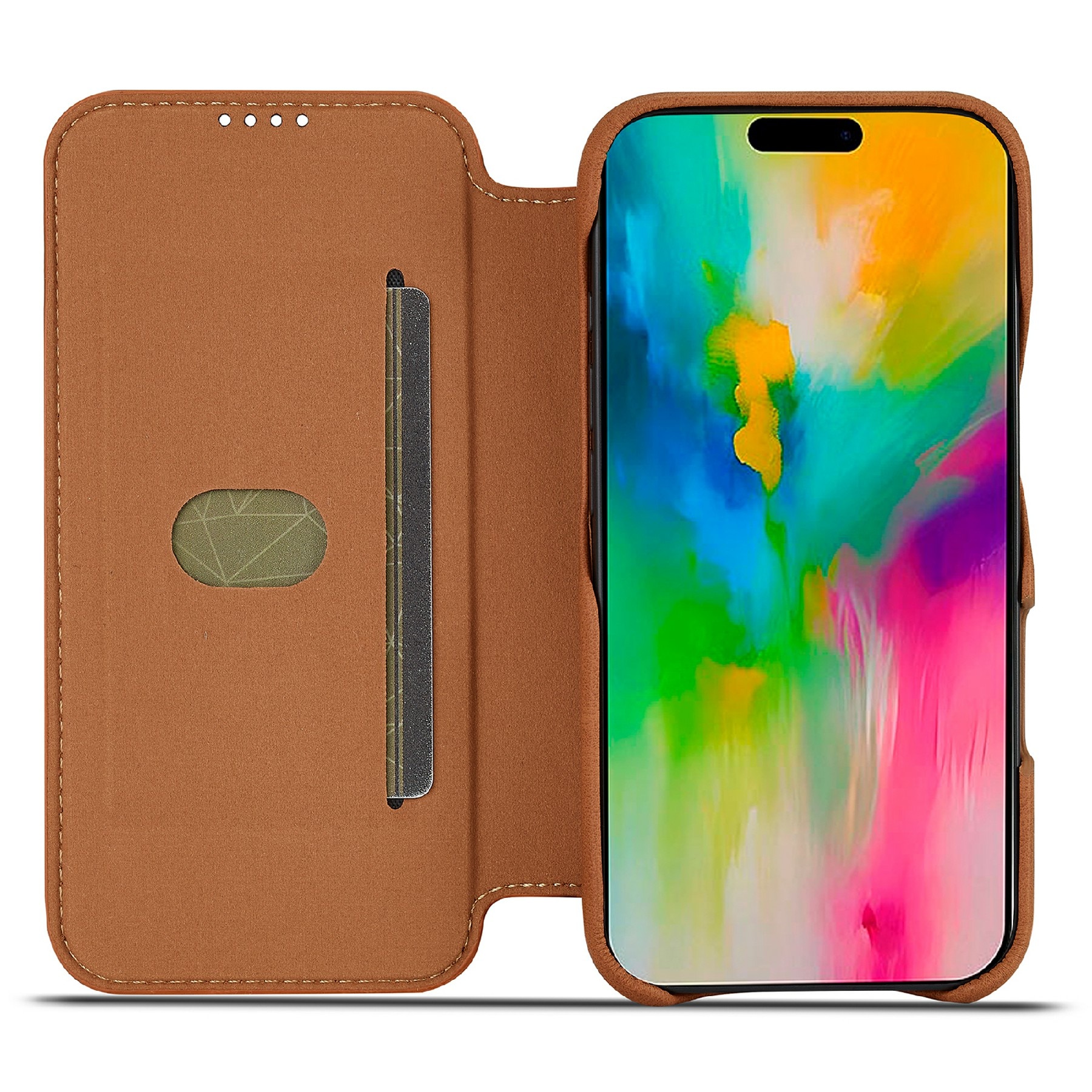 Slim Tegnebogsetui iPhone 17 Cognac