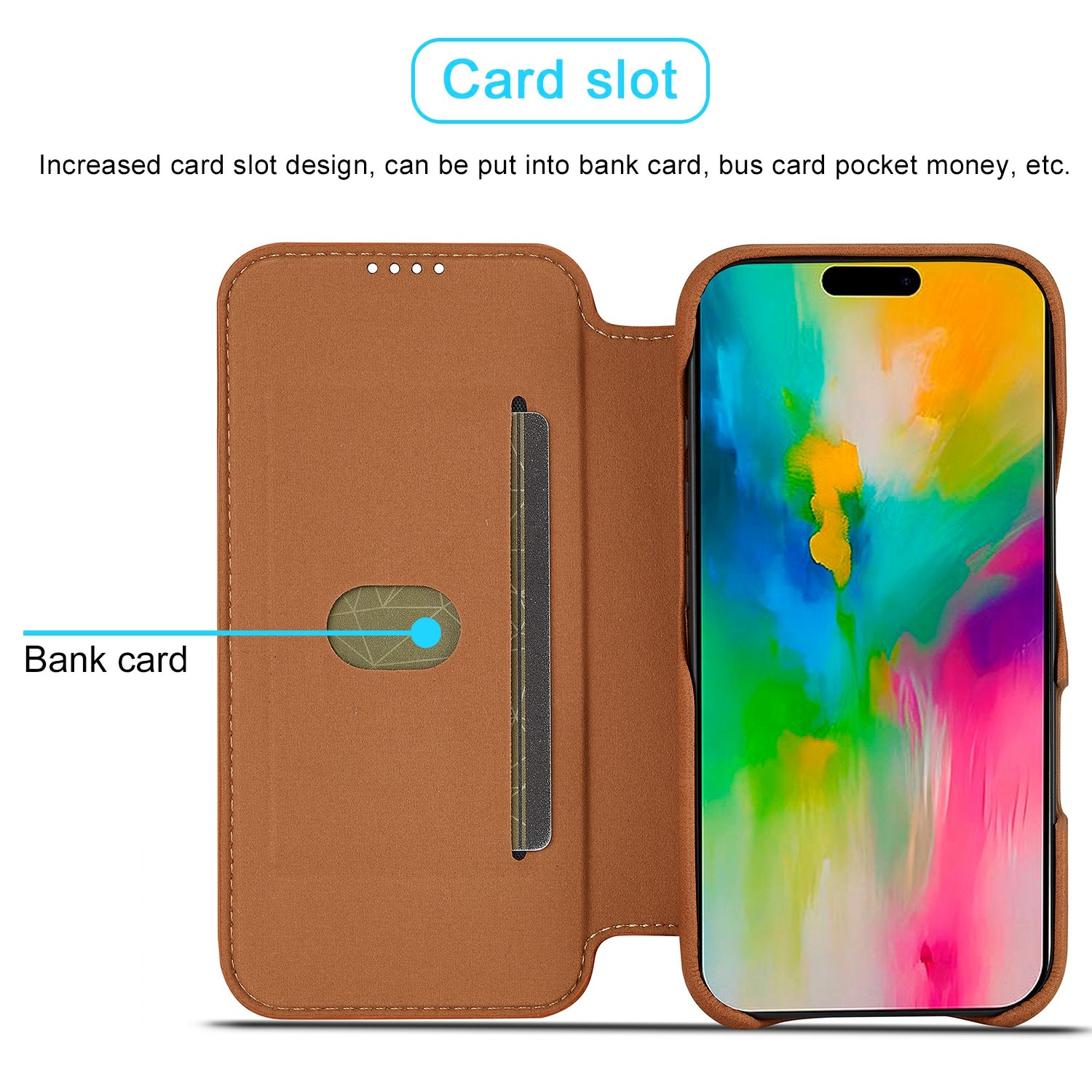 Slim Tegnebogsetui iPhone 17 Cognac