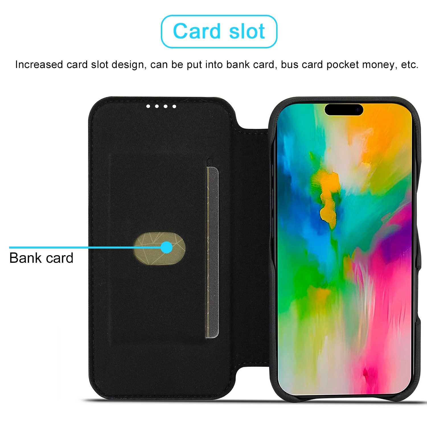 Slim Tegnebogsetui iPhone 17 sort
