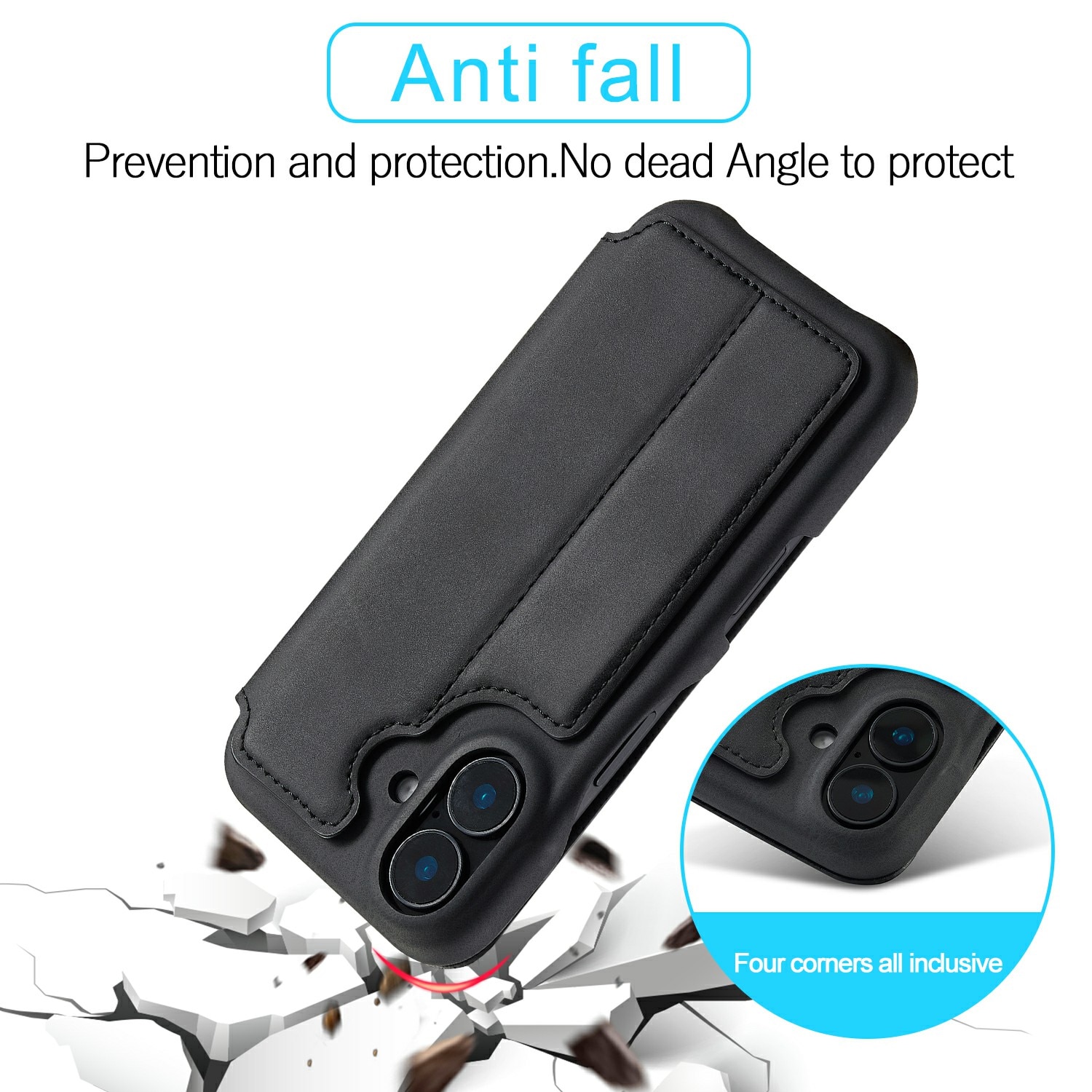 Slim Tegnebogsetui iPhone 17 sort
