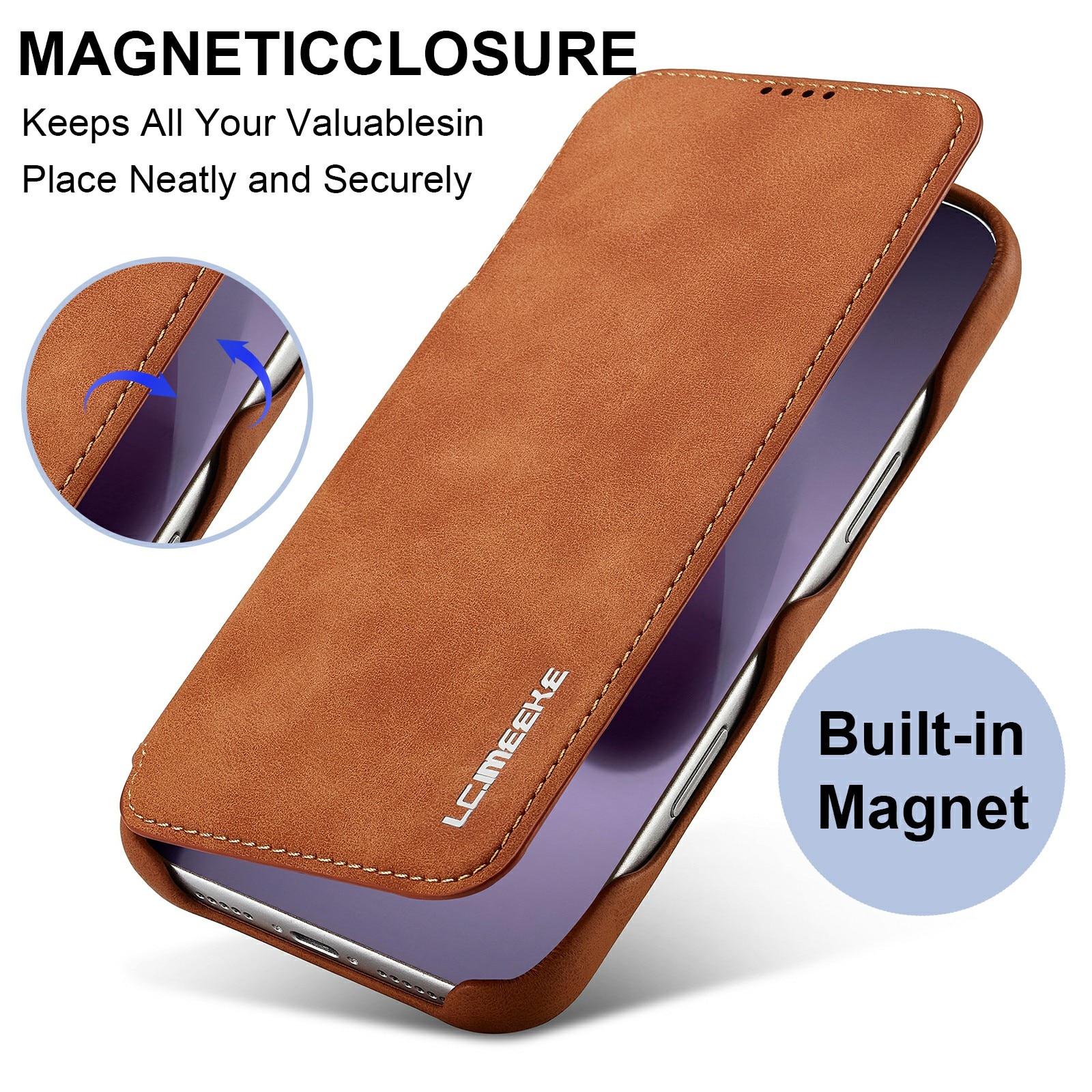 Slim Tegnebogsetui iPhone 17 Pro Cognac