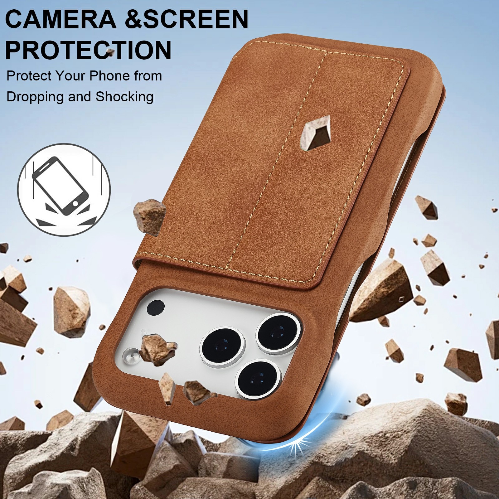 Slim Tegnebogsetui iPhone 17 Pro Cognac