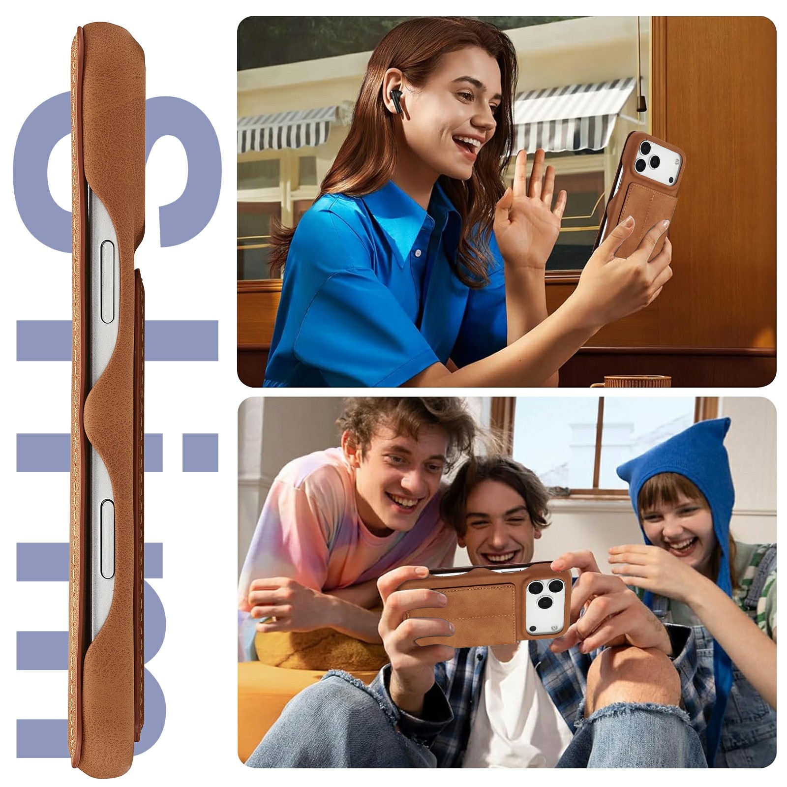 Slim Tegnebogsetui iPhone 17 Pro Cognac