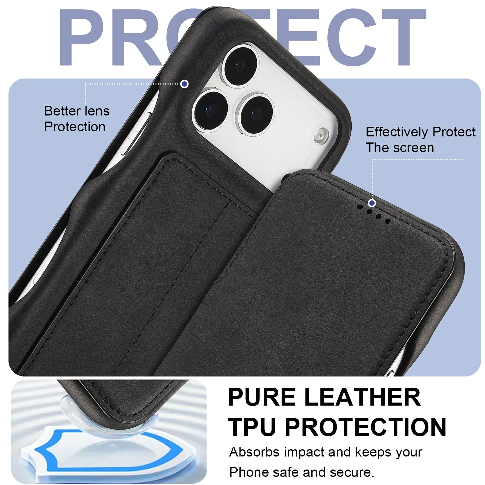 Slim Tegnebogsetui iPhone 17 Pro Max Sort