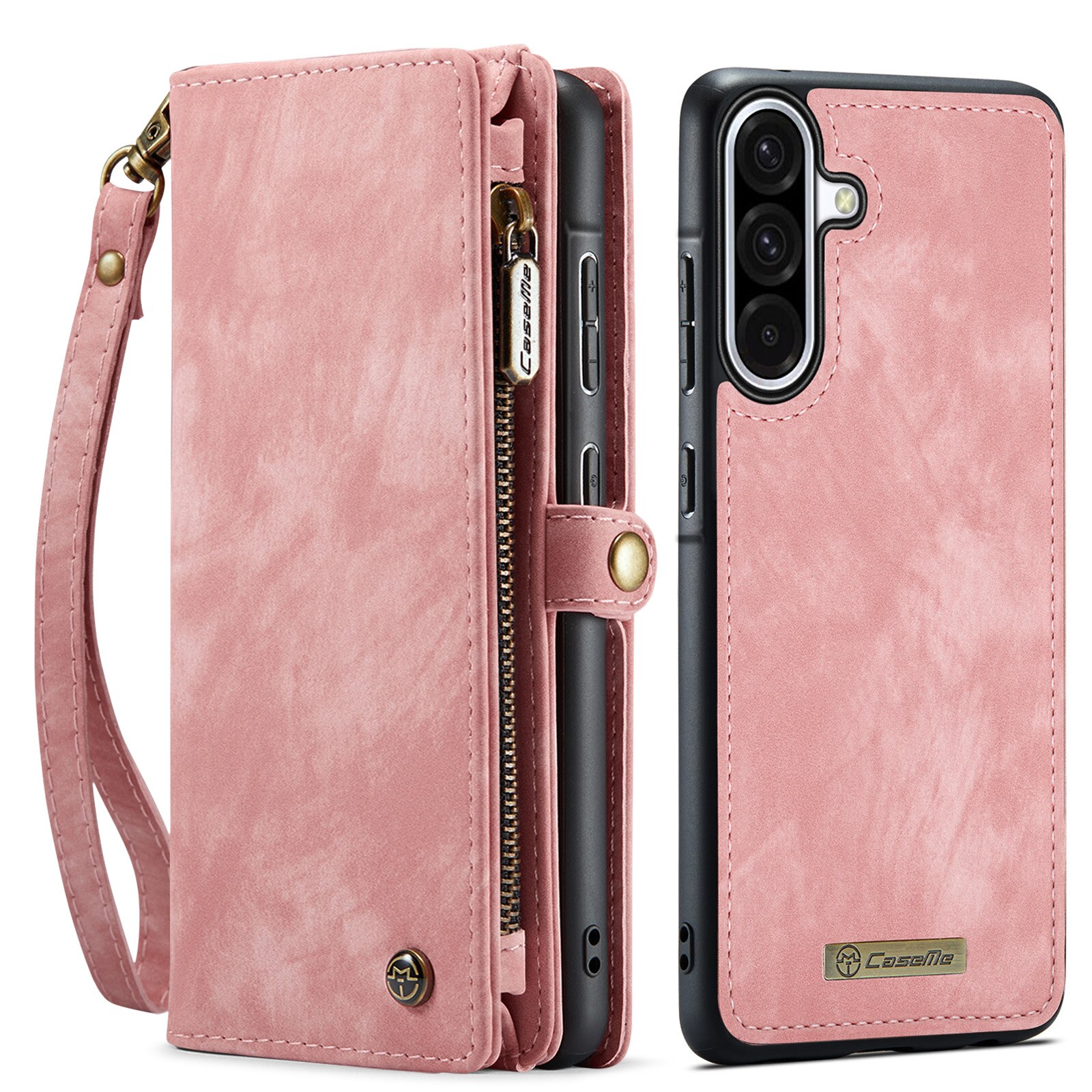 Multi-slot Mobiltaske Samsung Galaxy A17 Lyserød