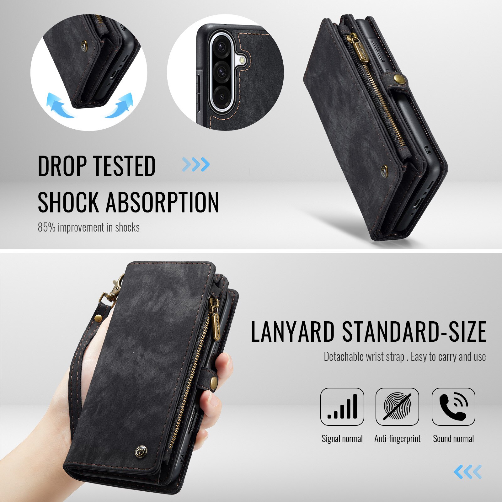 Multi-slot Mobiltaske Samsung Galaxy A17 Grå