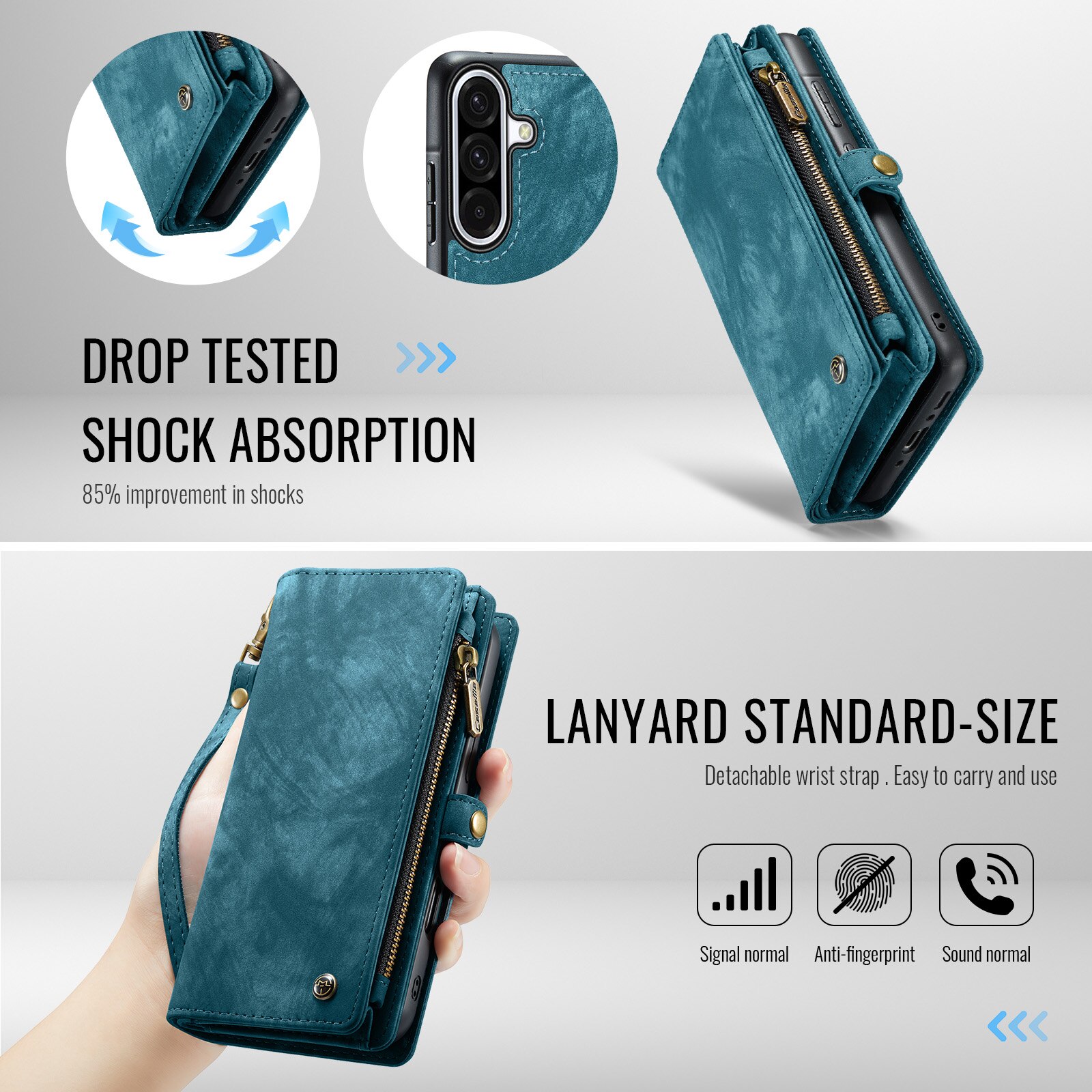 Multi-slot Mobiltaske Samsung Galaxy A17 Blå