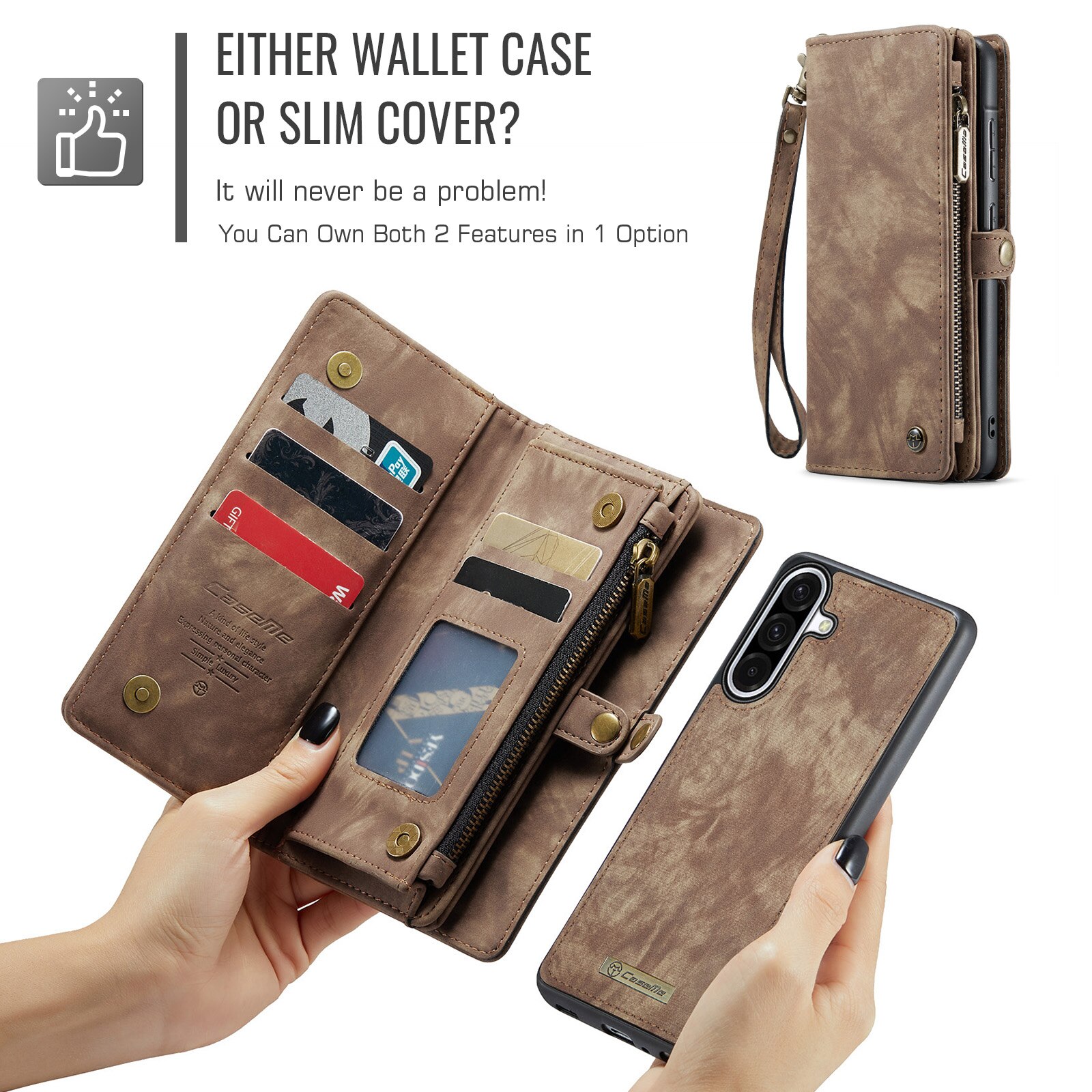Multi-slot Mobiltaske Samsung Galaxy A17 Brun