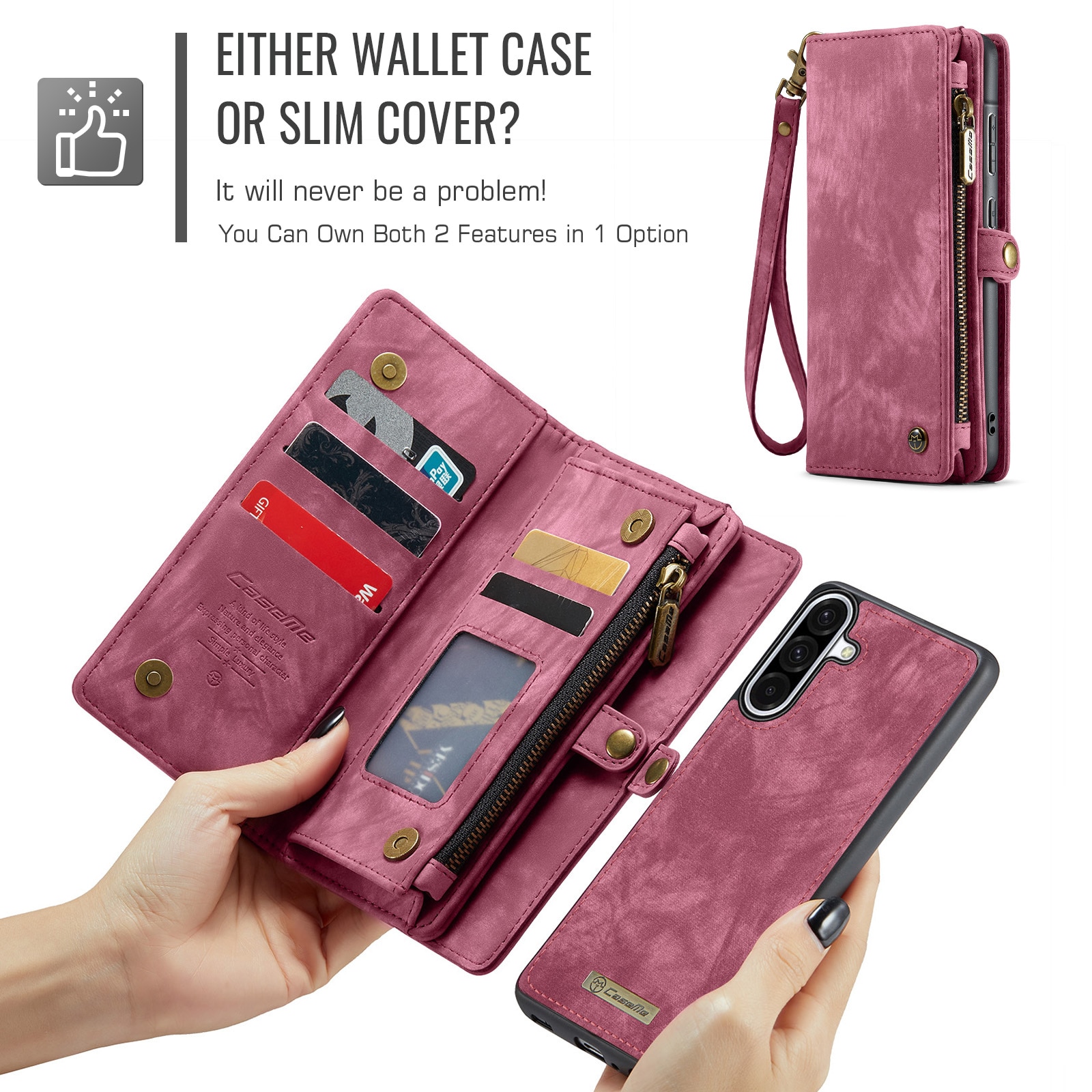Multi-slot Mobiltaske Samsung Galaxy A17 Rød