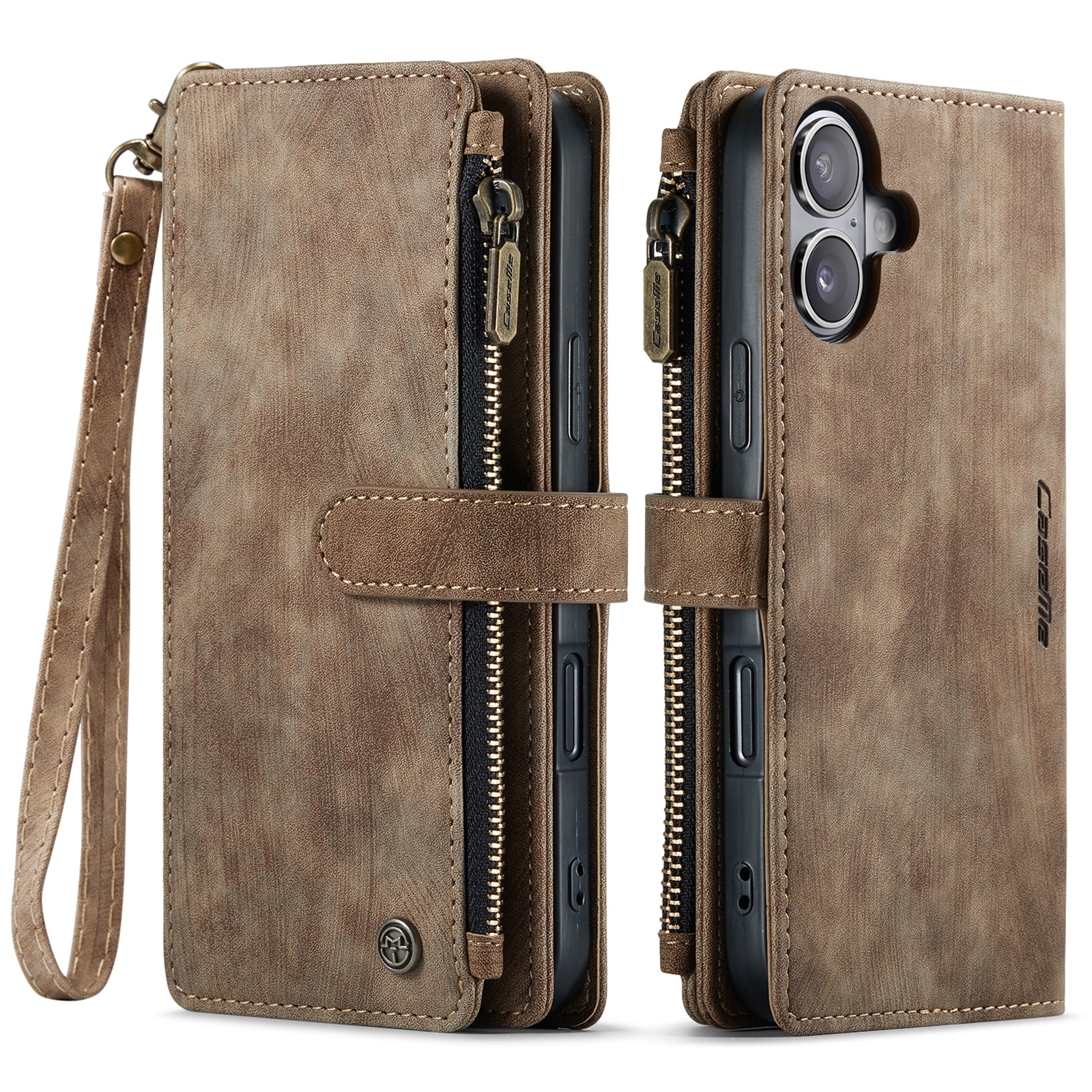 Zipper Wallet iPhone 17 Brun
